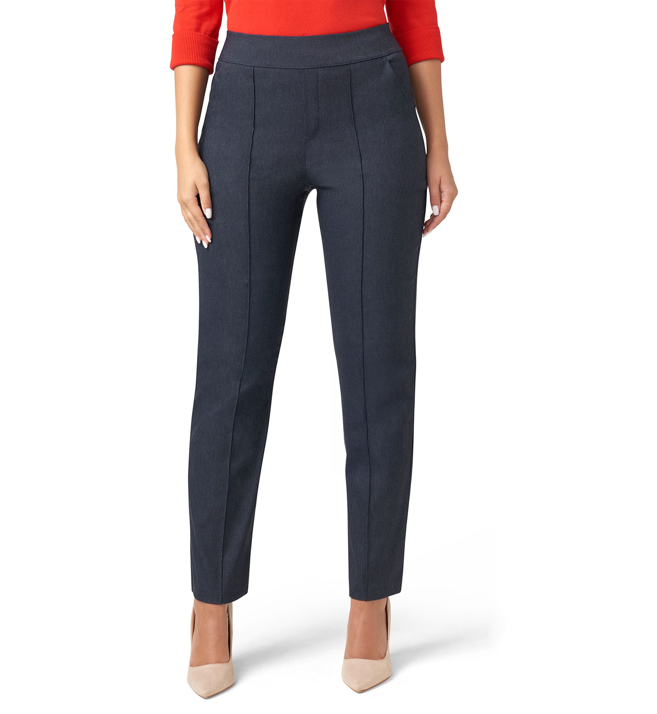 Womens Dress Up Denim Pull-On Trousers