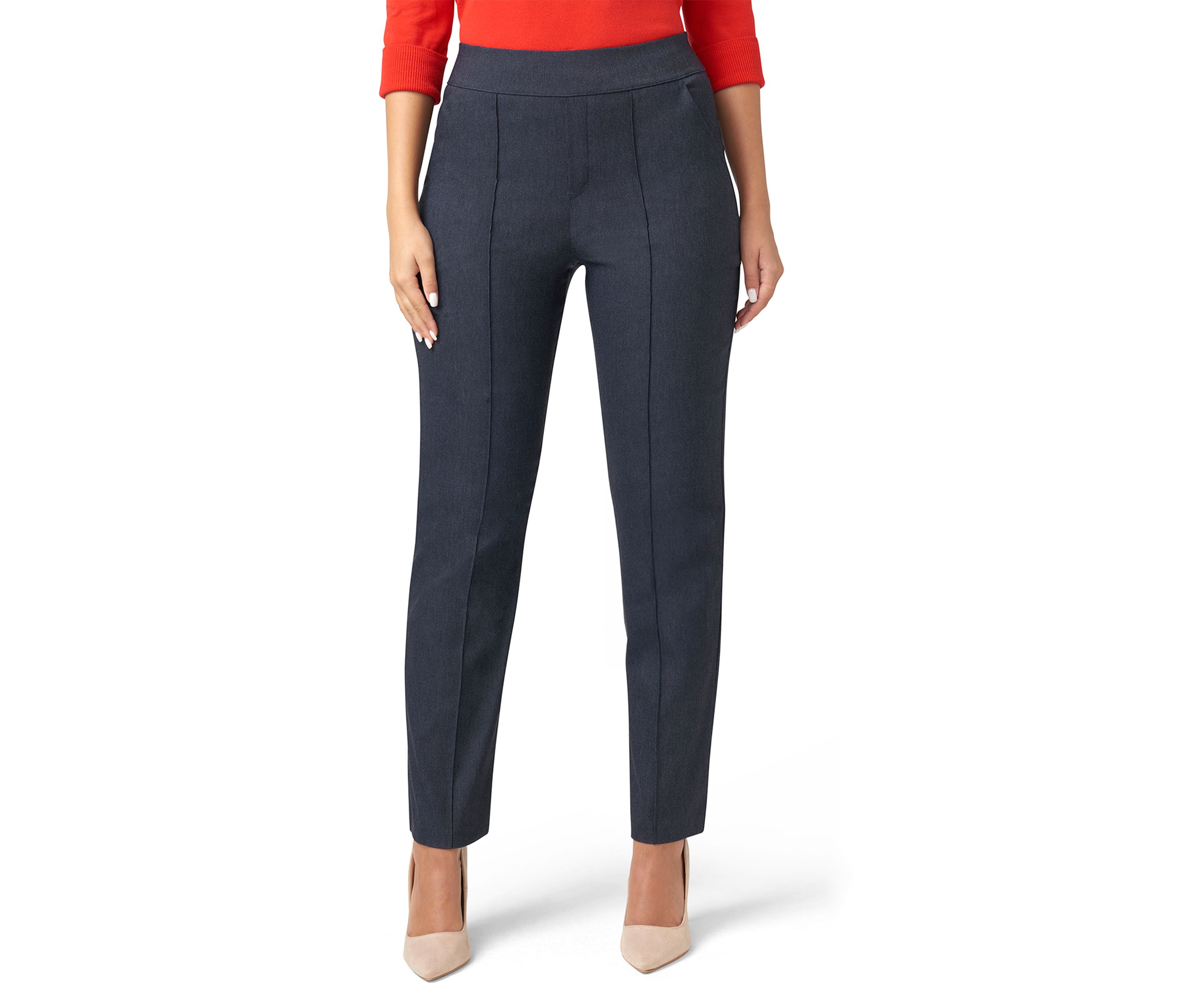 Womens Dress Up Denim Pull-On Trousers
