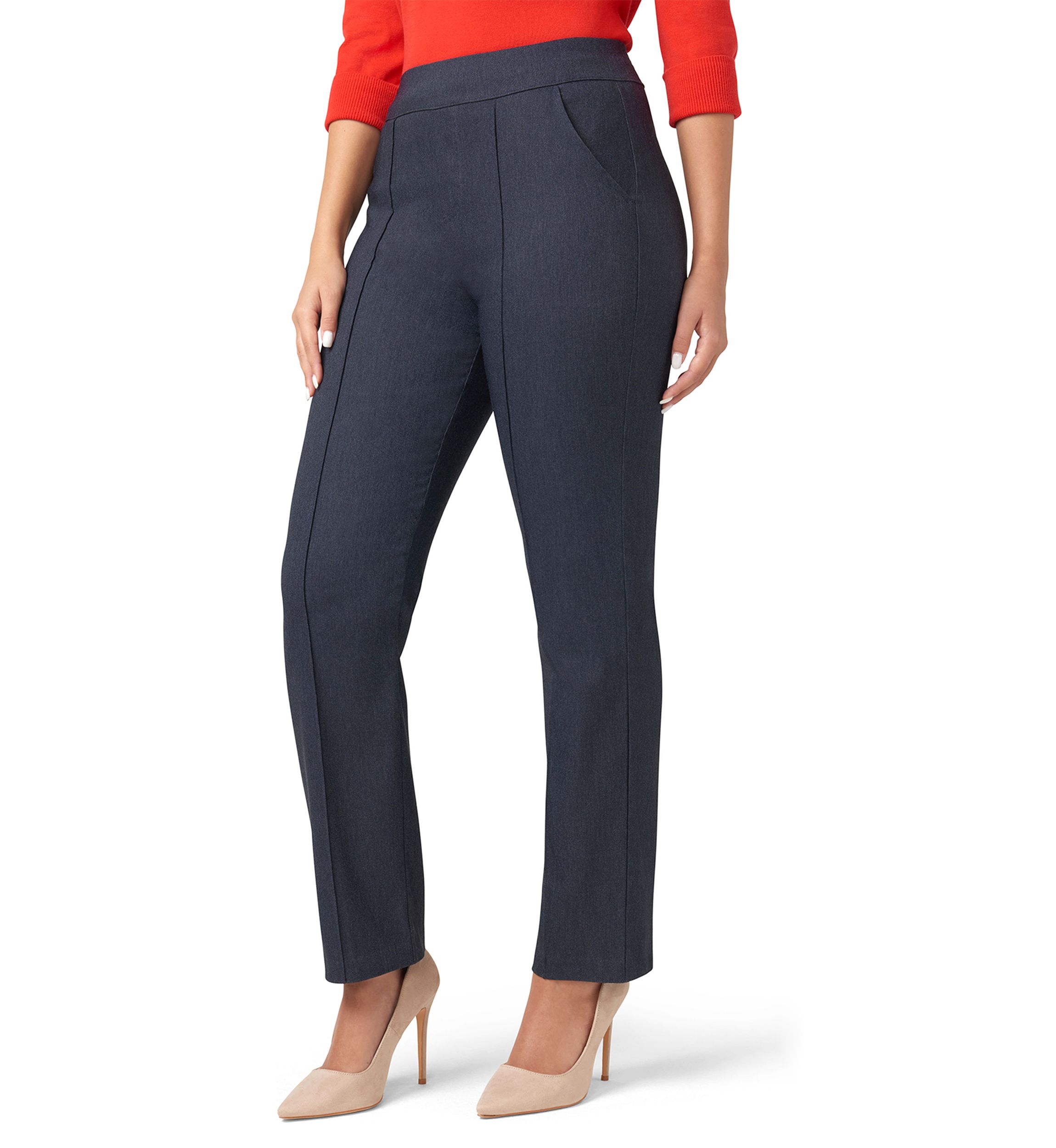 Womens Dress Up Denim Pull-On Trousers