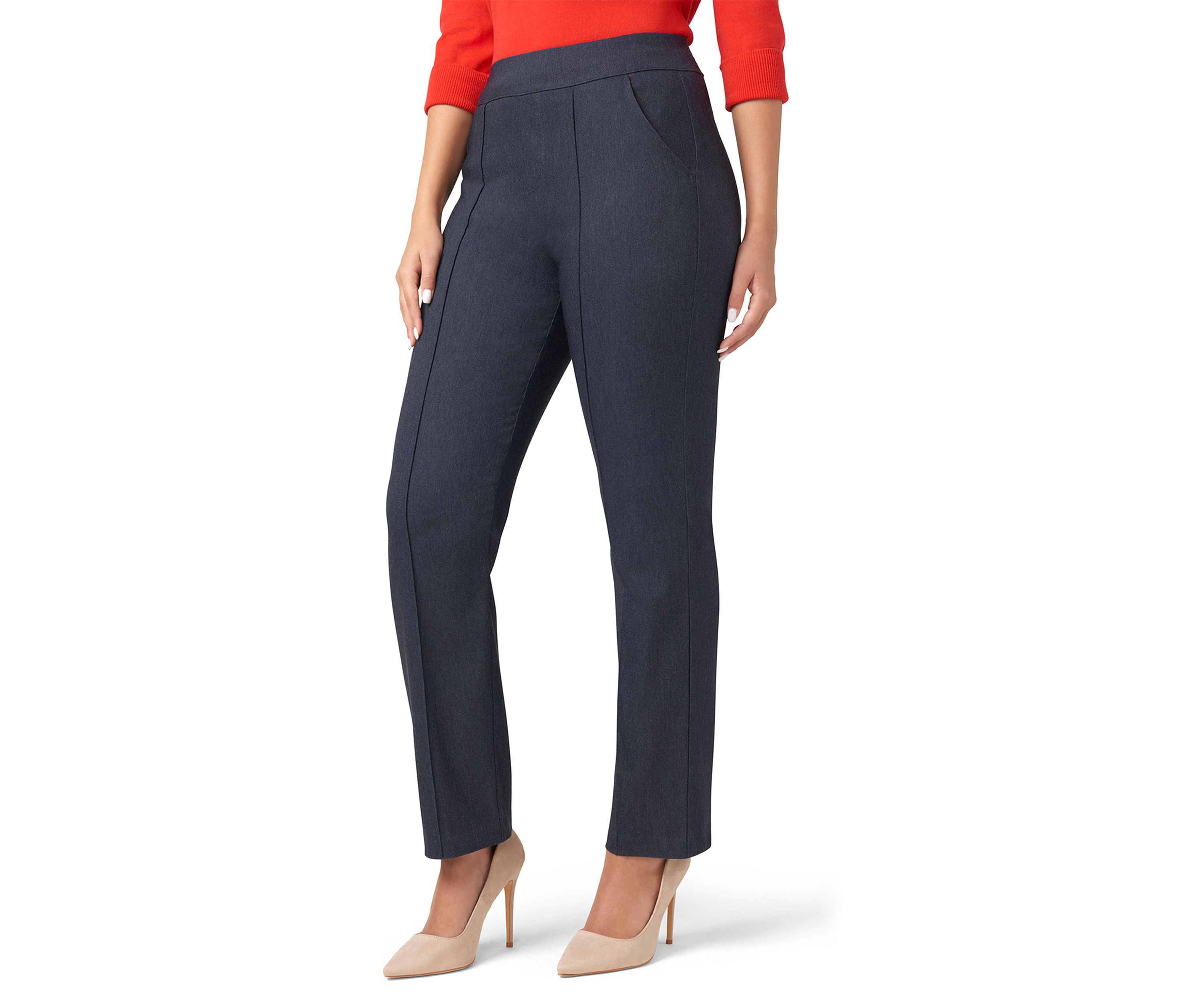 Womens Dress Up Denim Pull-On Trousers