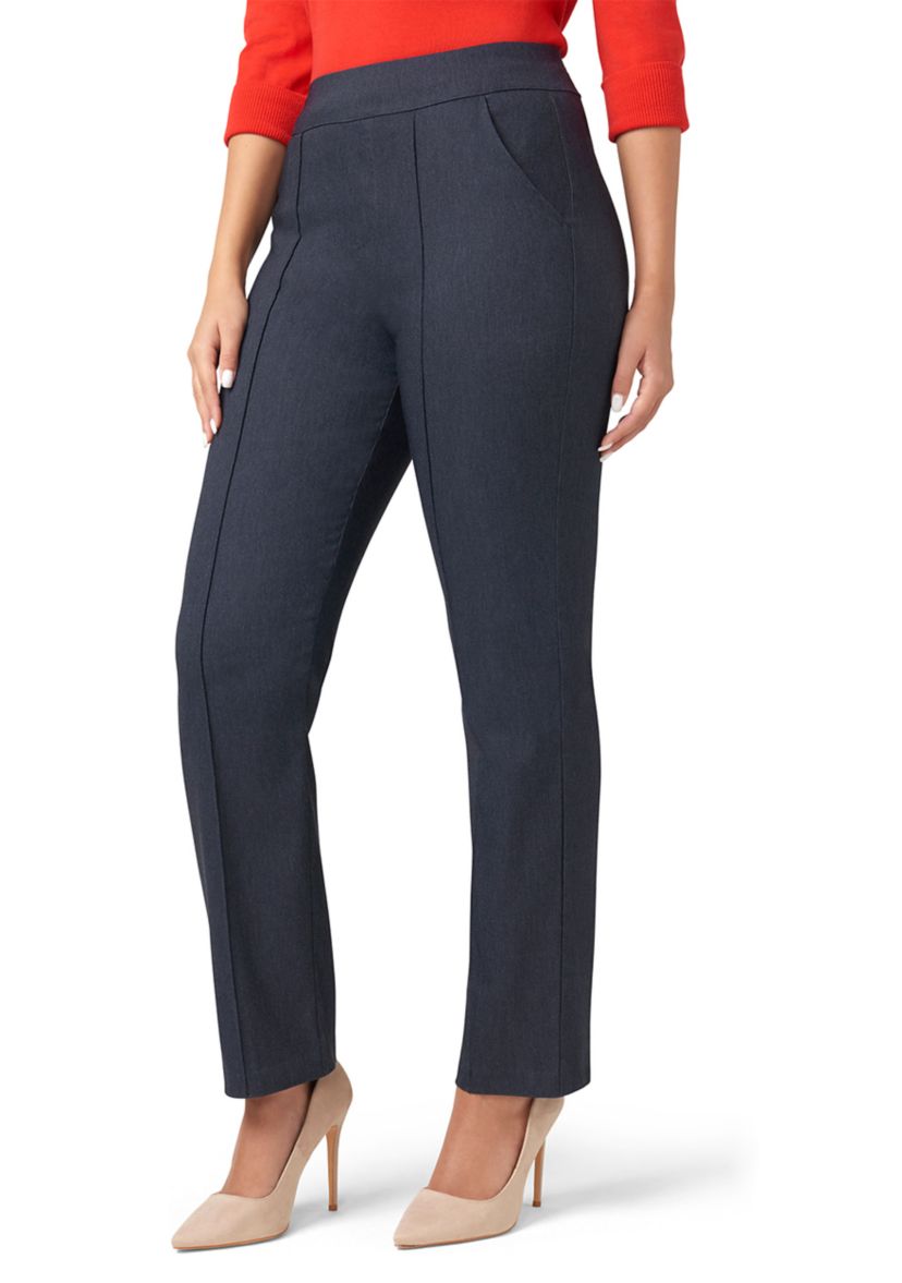 Womens Dress Up Denim Pull-On Trousers