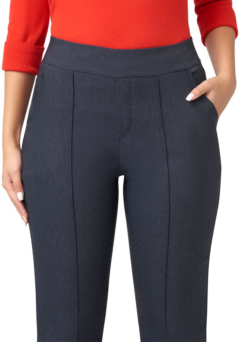 Womens Dress Up Denim Pull-On Trousers