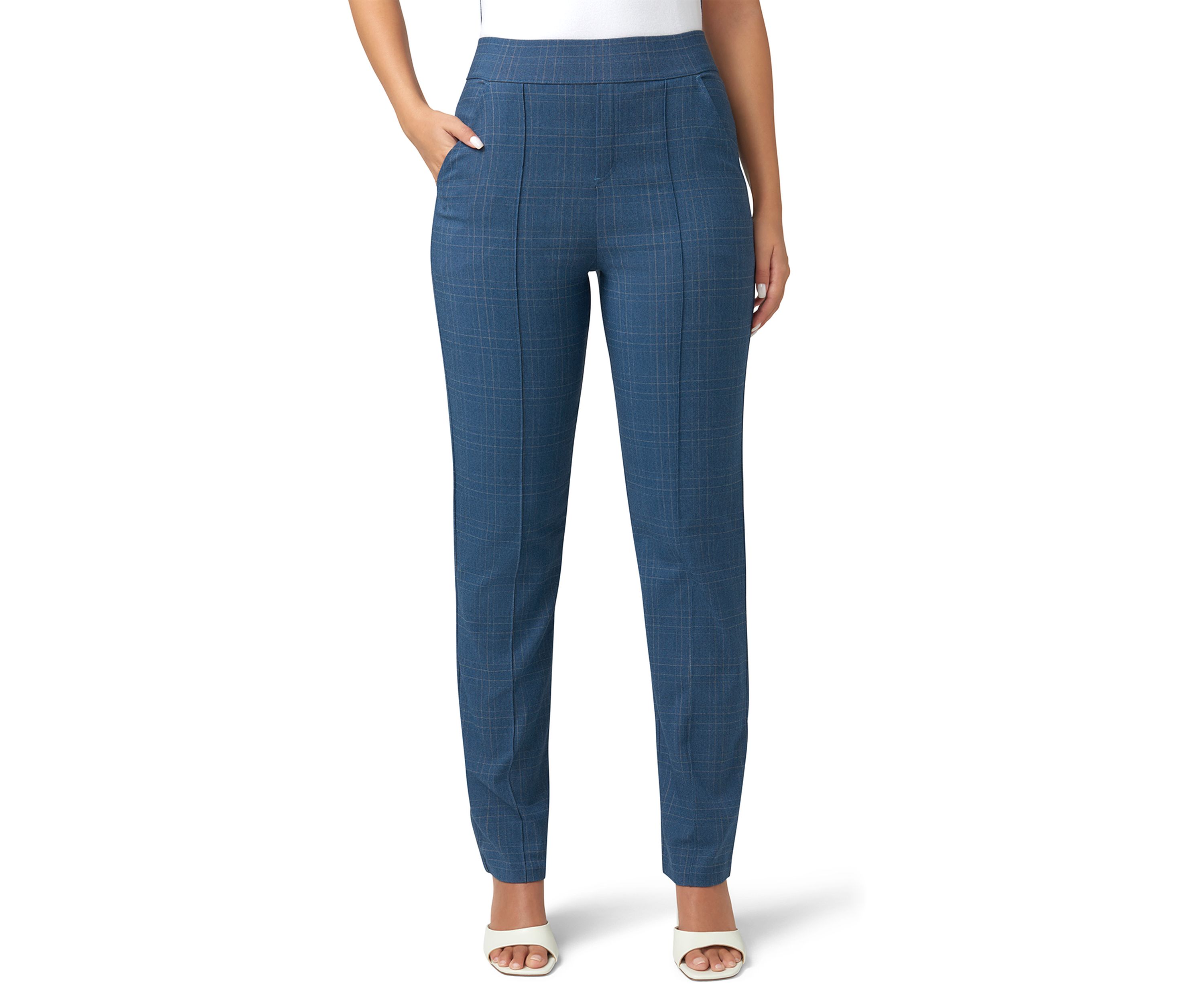 Womens Dress Up Denim Pull-On Trousers
