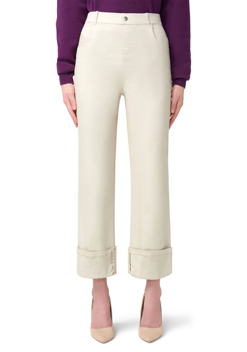 Cuffed Denim Skimmer Pants