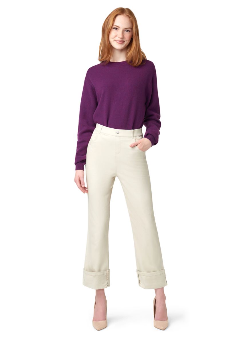 Cuffed Denim Skimmer Pants
