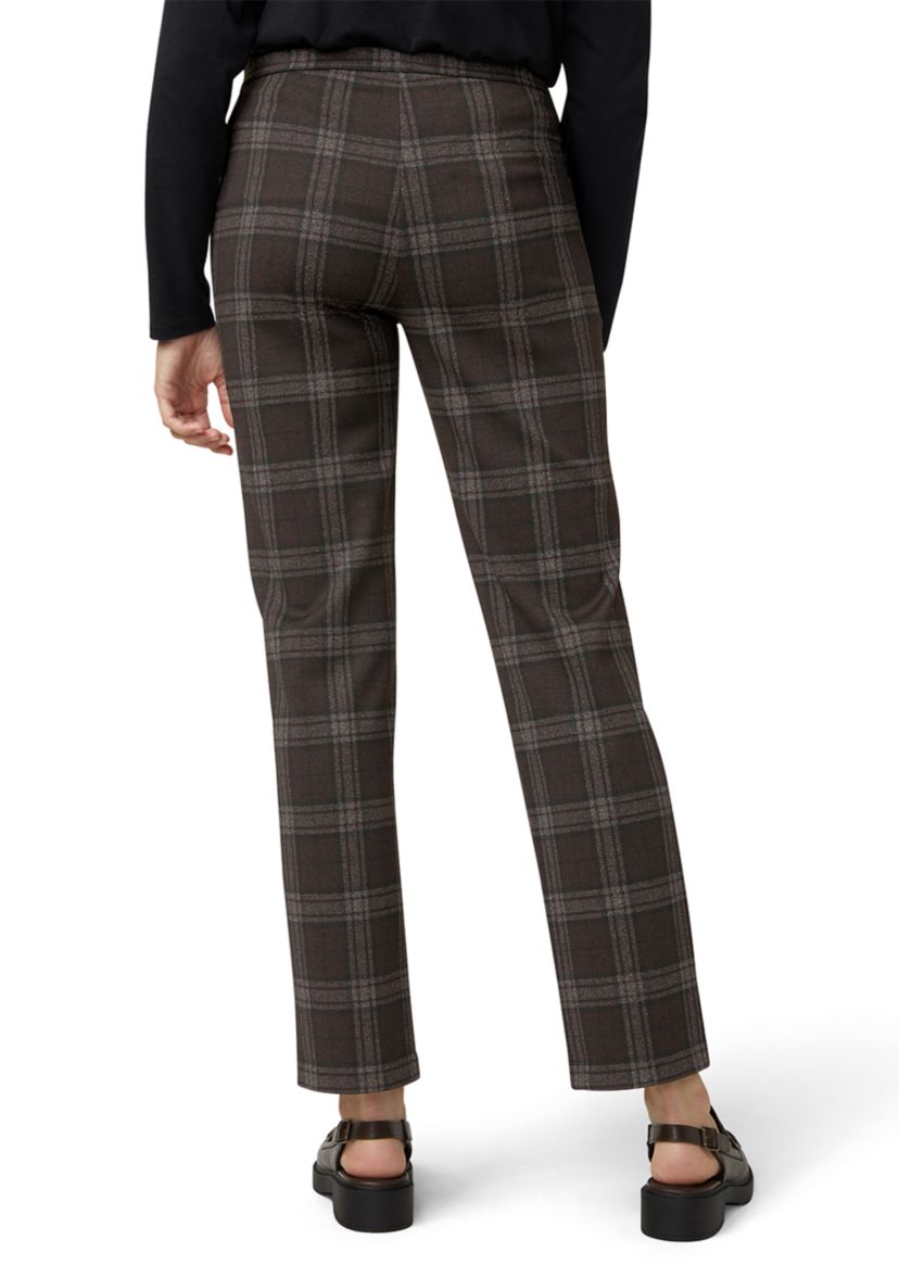 Womens Plaid Natural Rise Pull-On Trousers