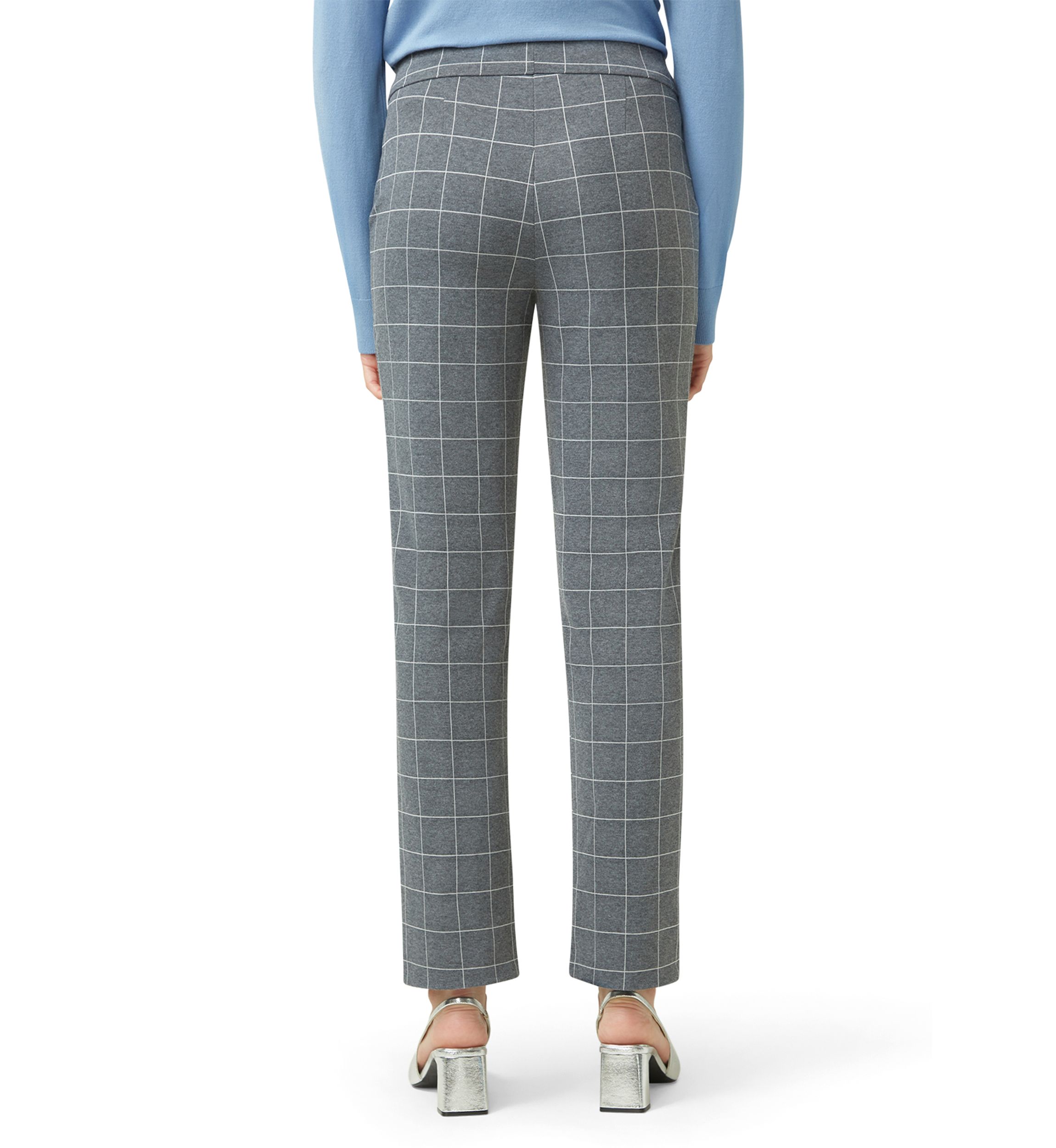 Womens Window Pane Pull-On Trousers