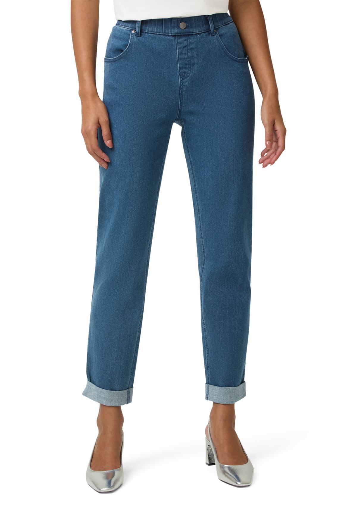 Girlfriend Mid-Rise Denim Pants