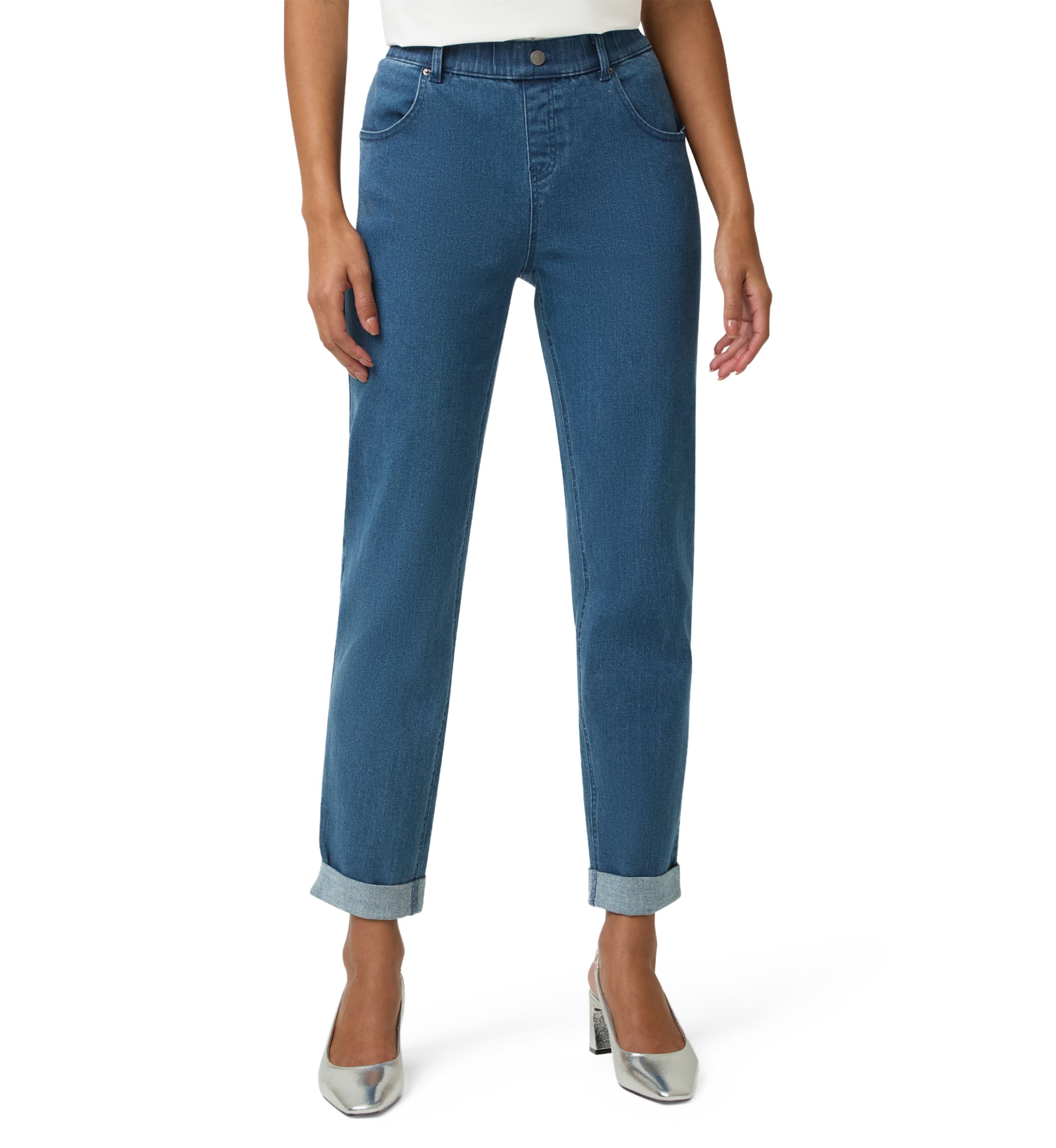 Girlfriend Mid-Rise Denim Pants