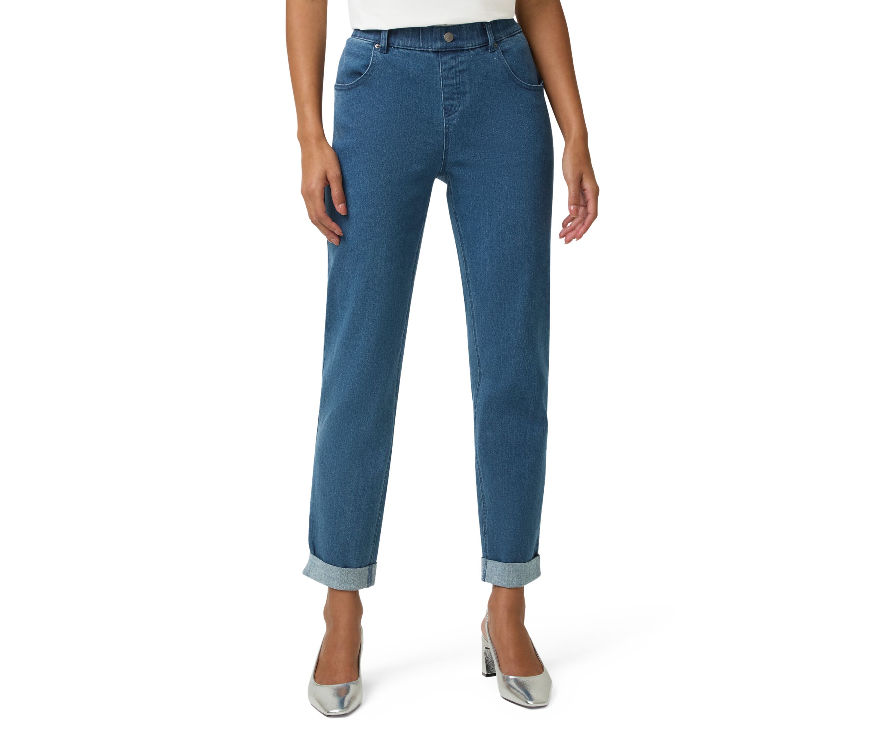 Girlfriend Mid-Rise Denim Pants