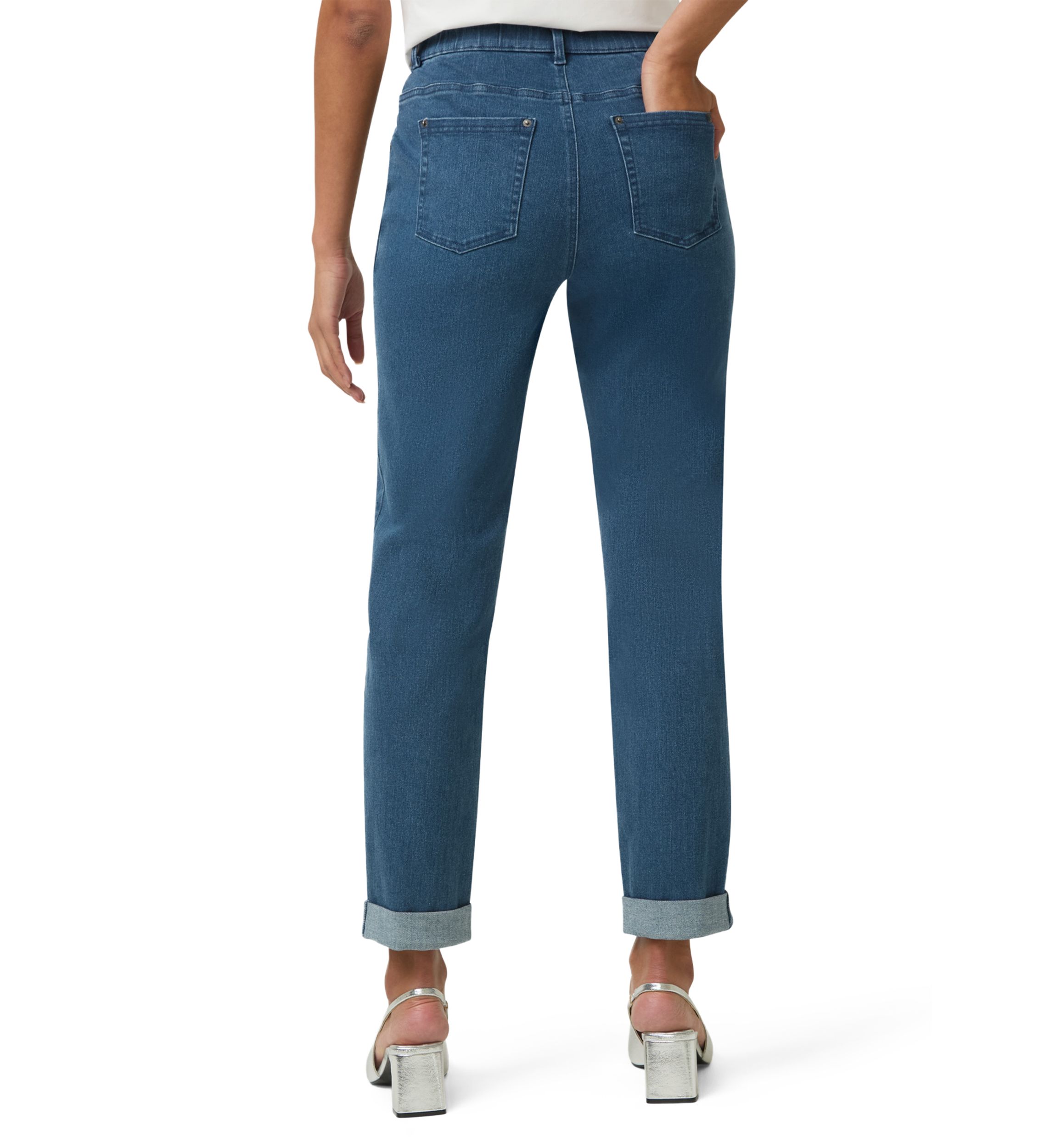 Girlfriend Mid-Rise Denim Pants