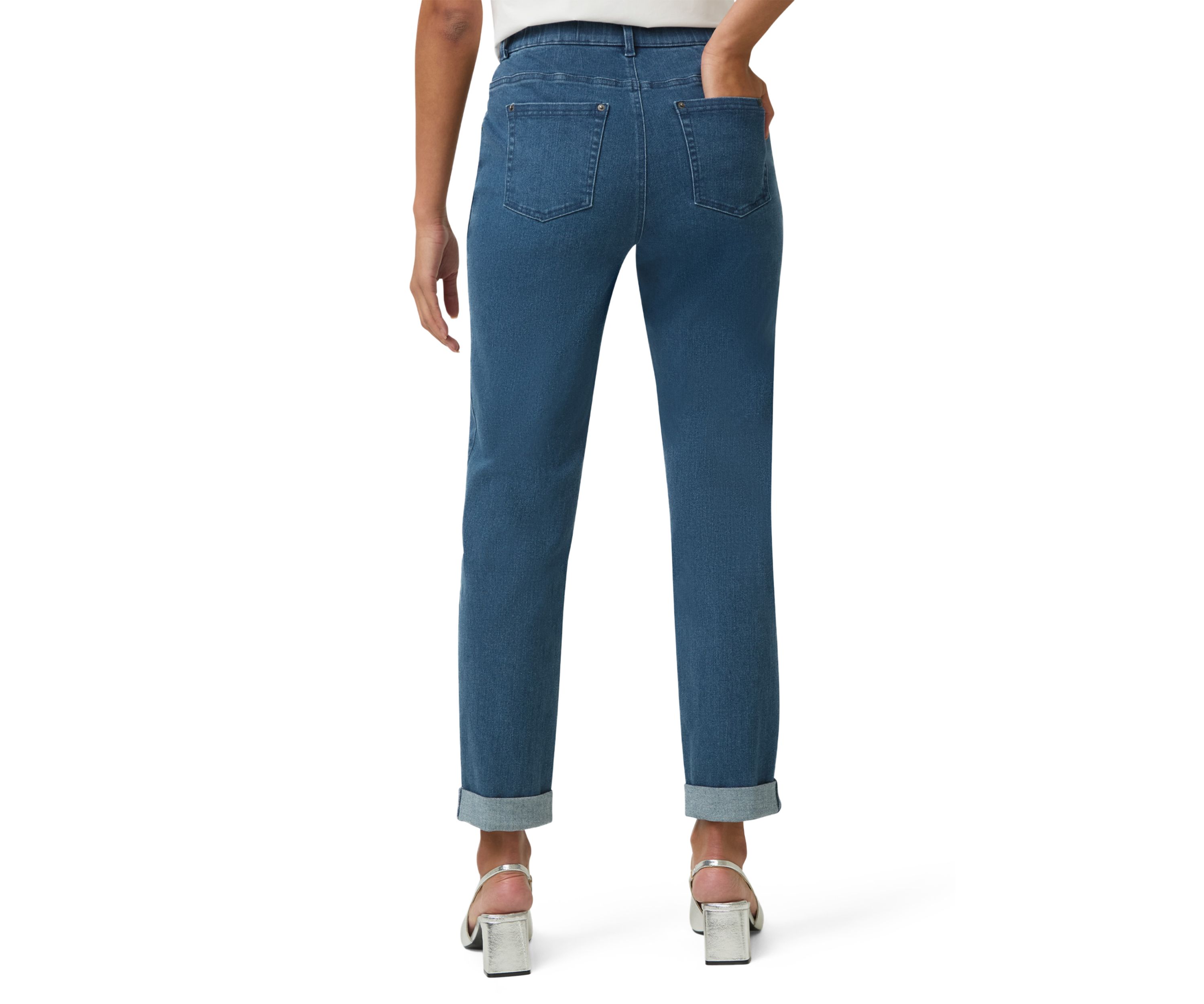 Girlfriend Mid-Rise Denim Pants
