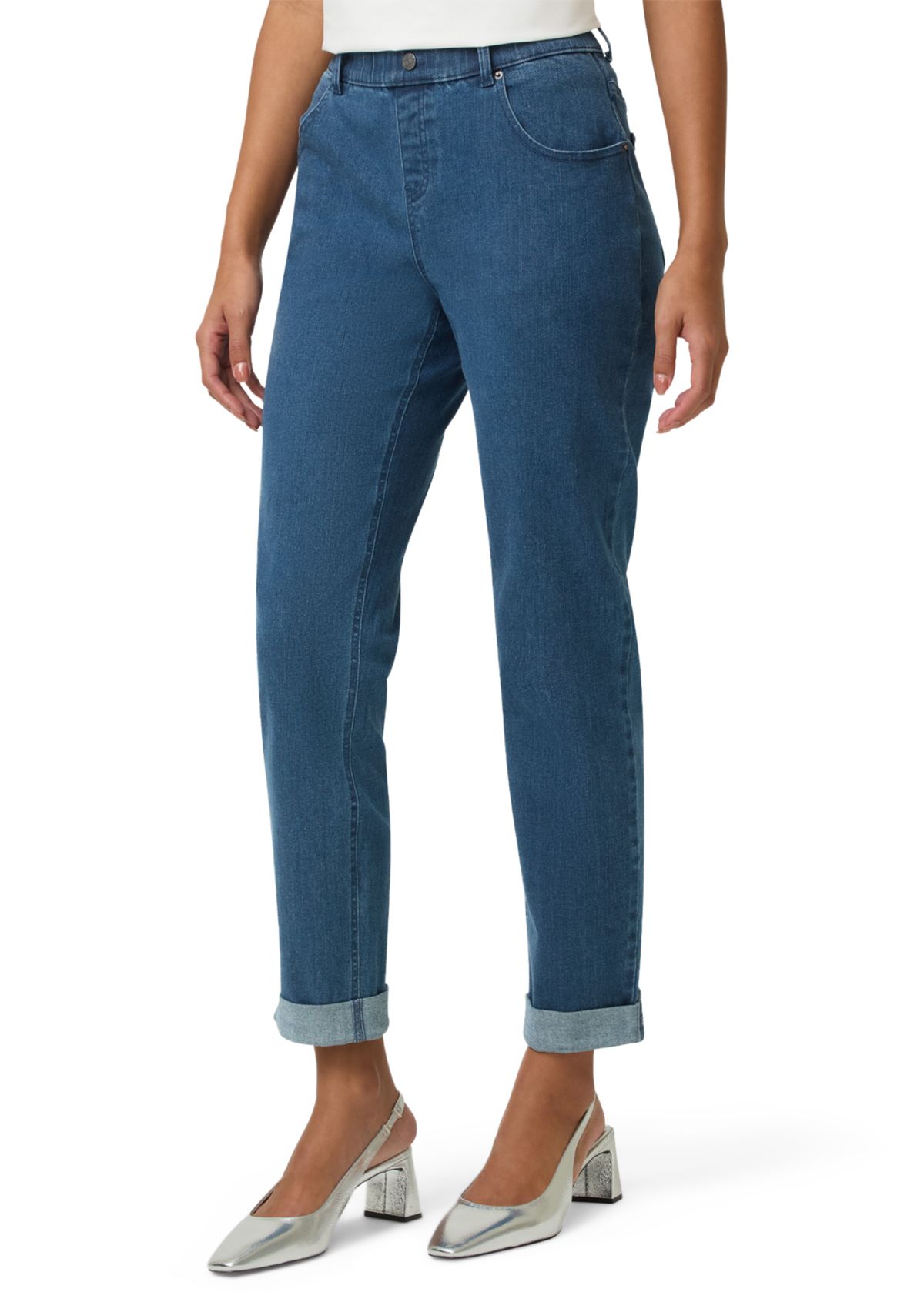 Girlfriend Mid-Rise Denim Pants