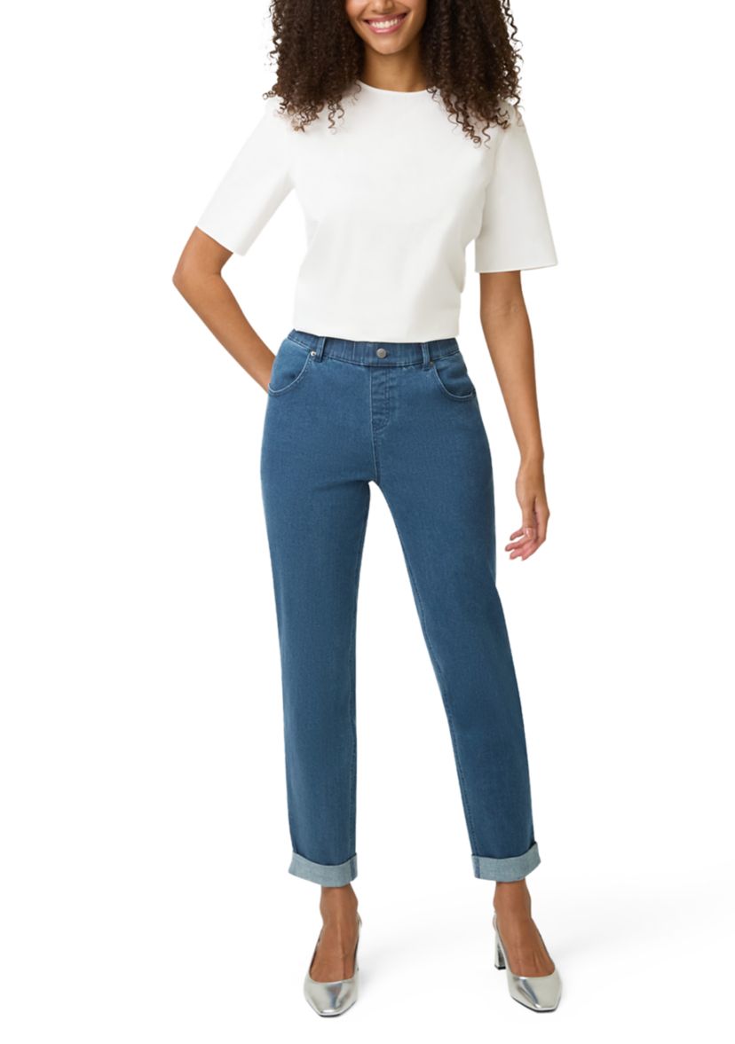 Girlfriend Mid-Rise Denim Pants