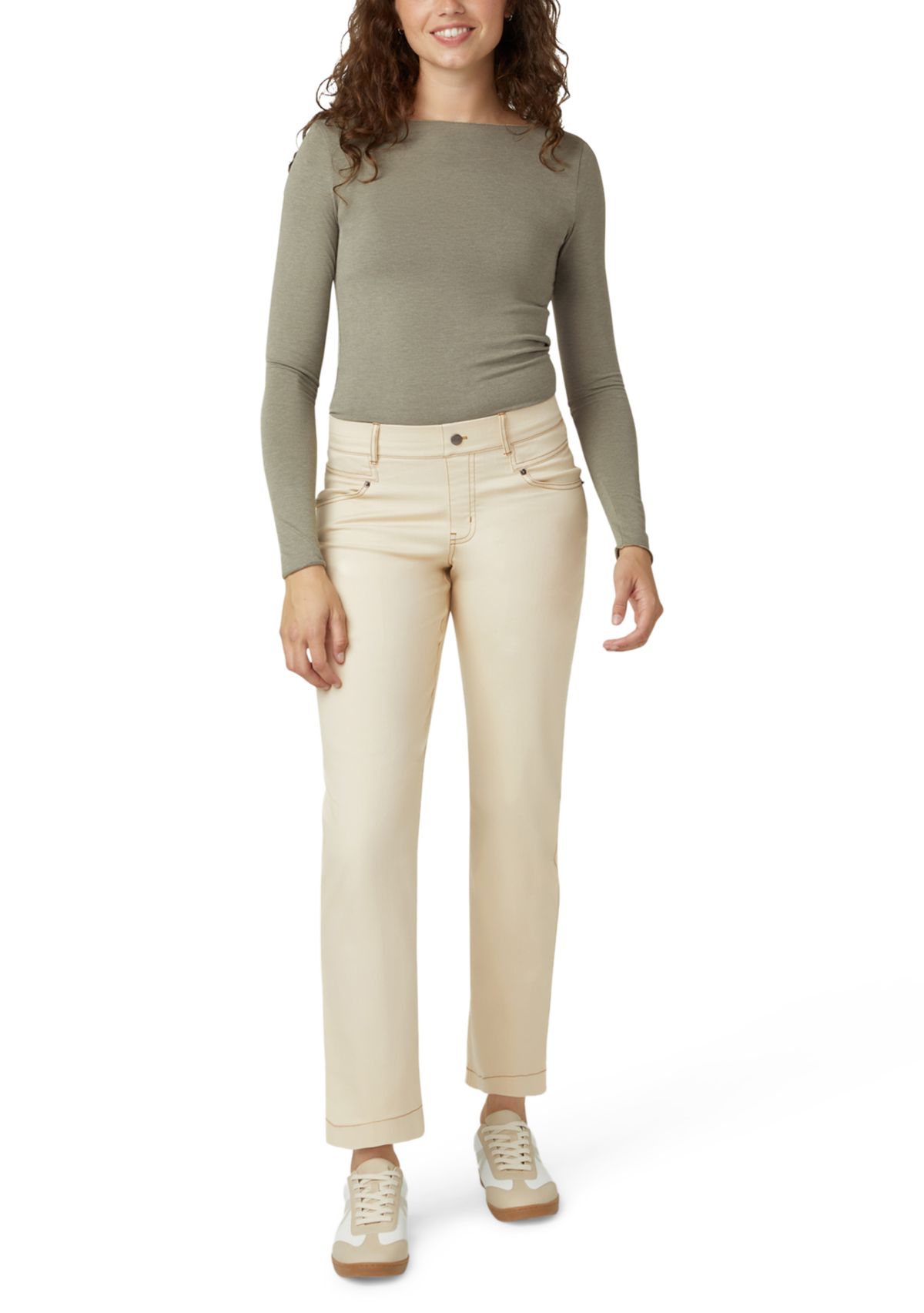 Womens Crosshatched Denim Straight Leg Jeans