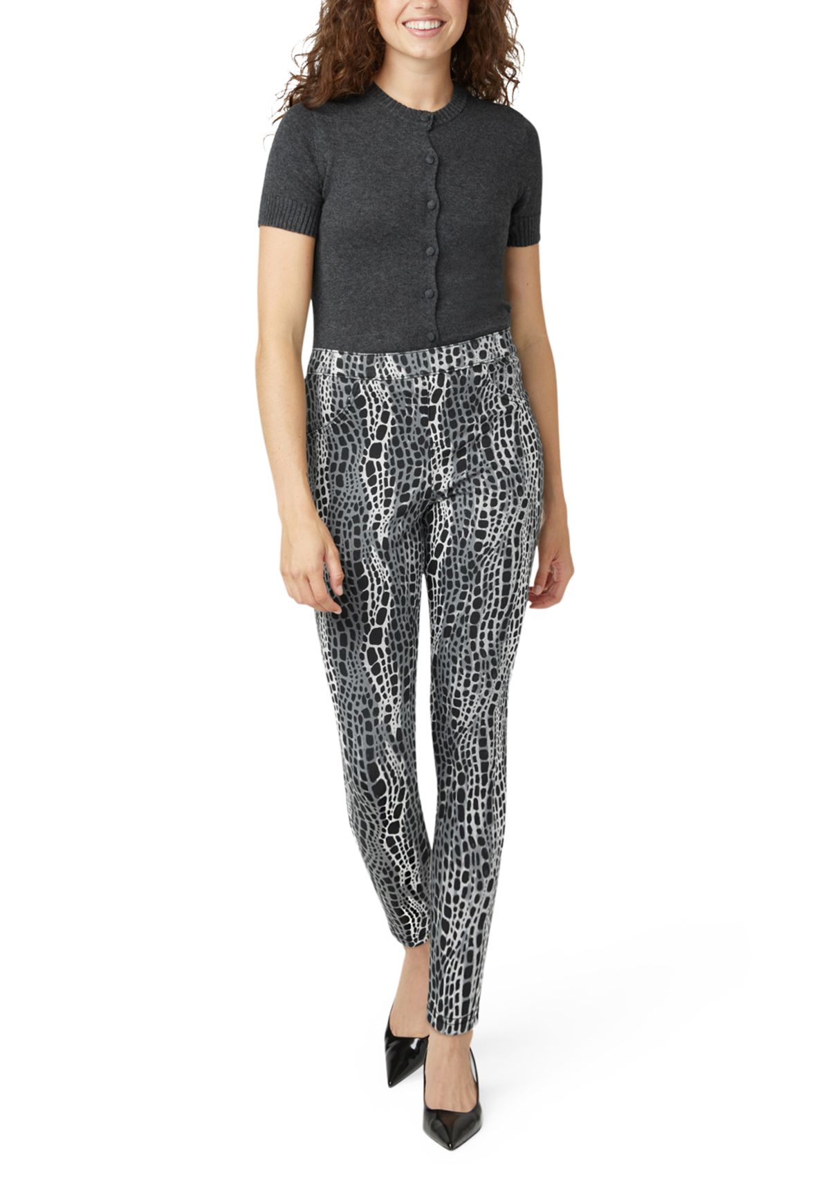 Womens Abstract Animal Denim Leggings 