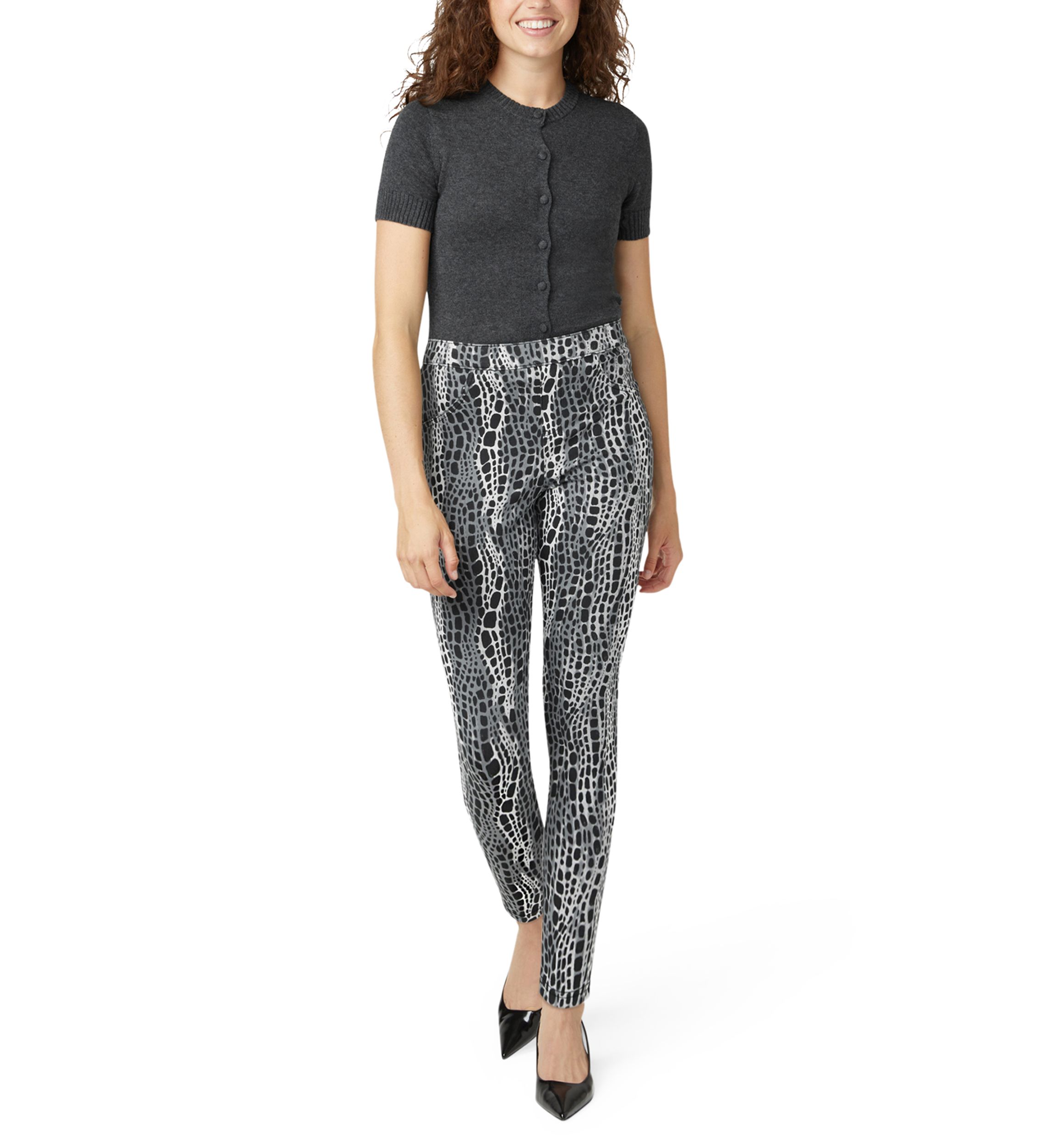 Womens Abstract Animal Denim Leggings 
