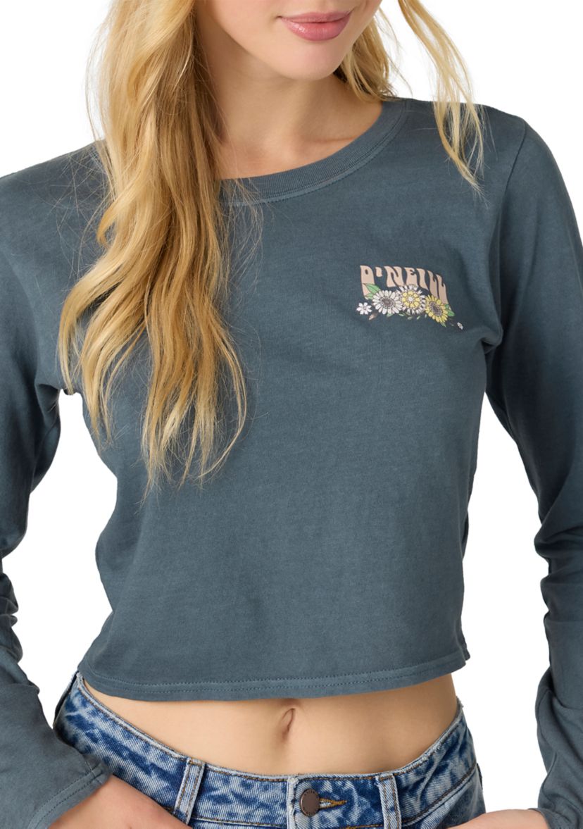 Womens Daisy Daze Printed Sleeve Croppped T-Shirt