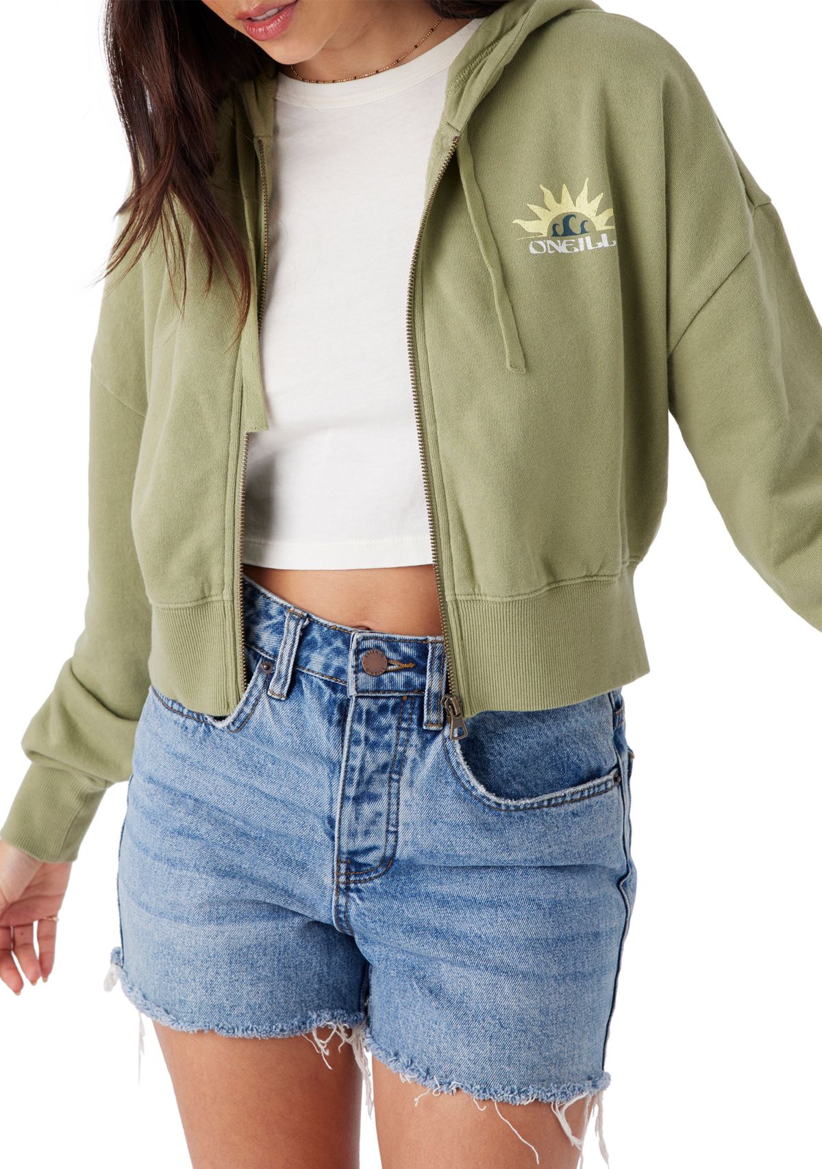 Womens Darcie Zip Graphic Hoodie