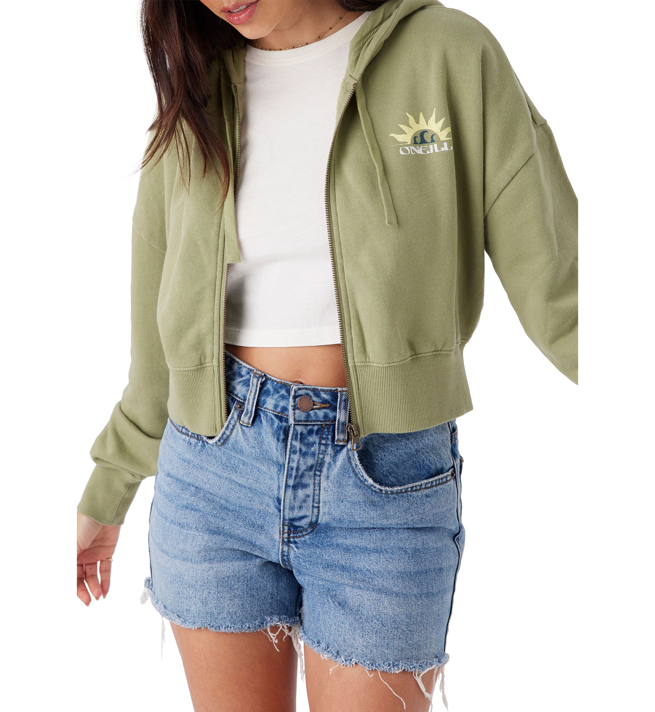 Womens Darcie Zip Graphic Hoodie