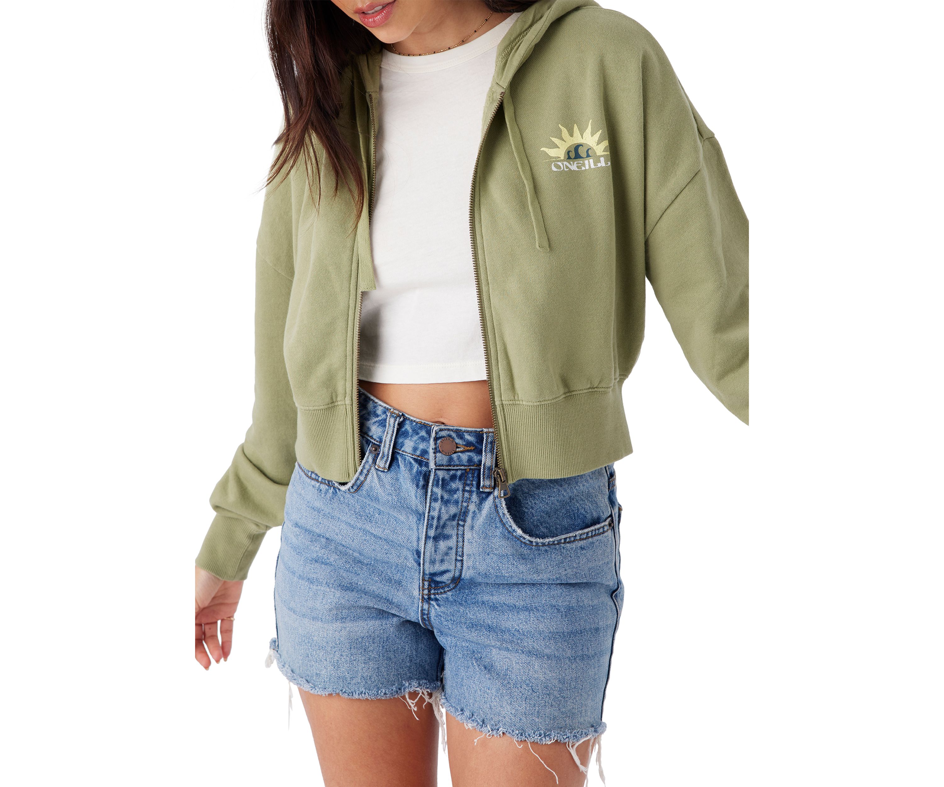 Womens Darcie Zip Graphic Hoodie