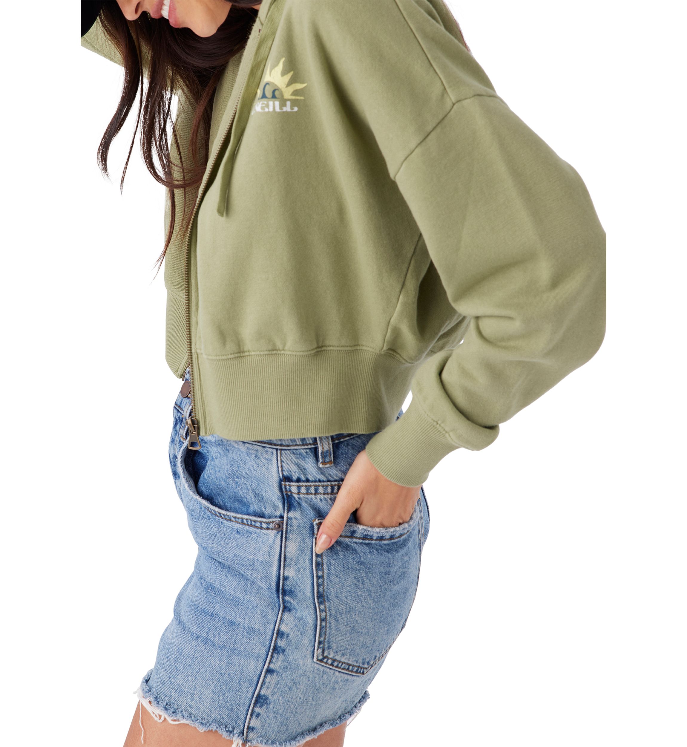 Womens Darcie Zip Graphic Hoodie