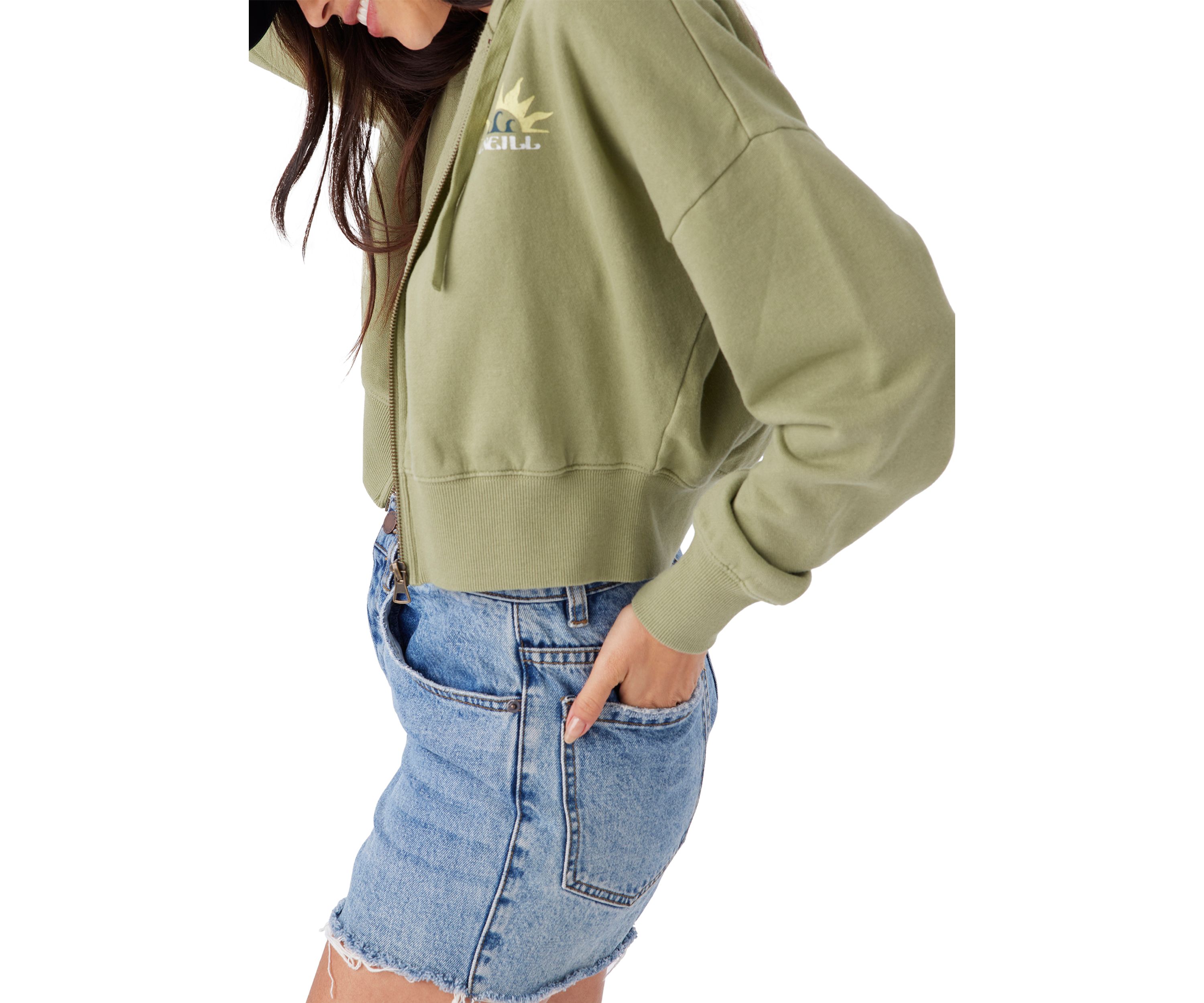 Womens Darcie Zip Graphic Hoodie