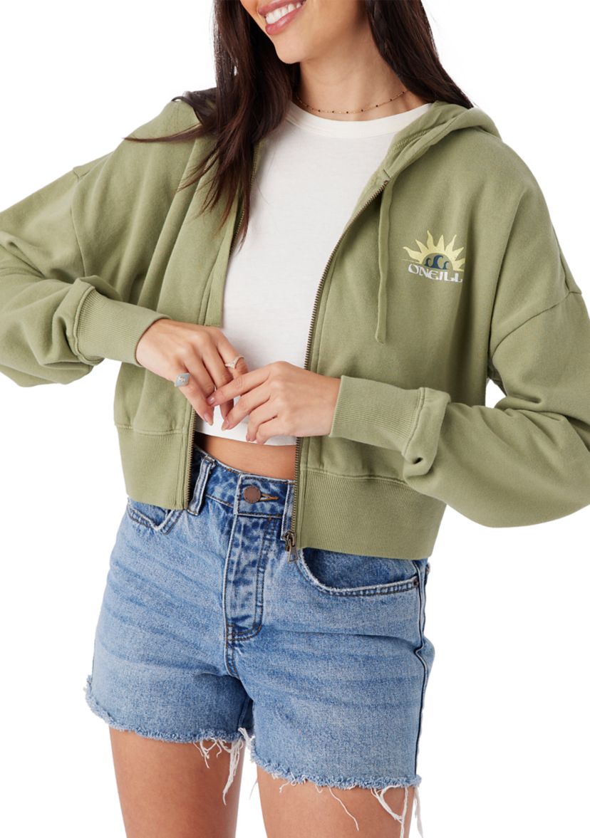 Womens Darcie Zip Graphic Hoodie