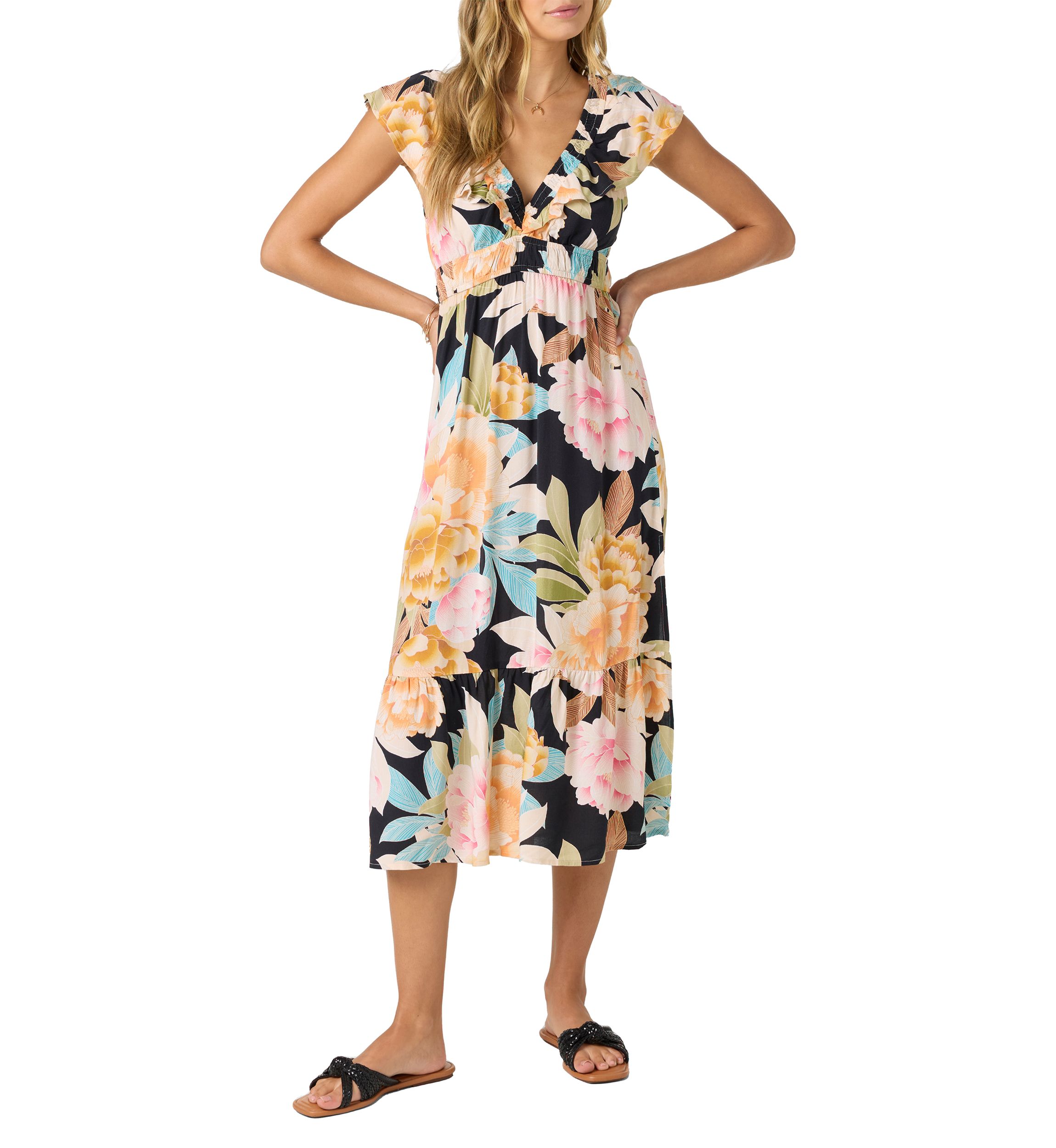 Womens Zetta Printed Midi Dress