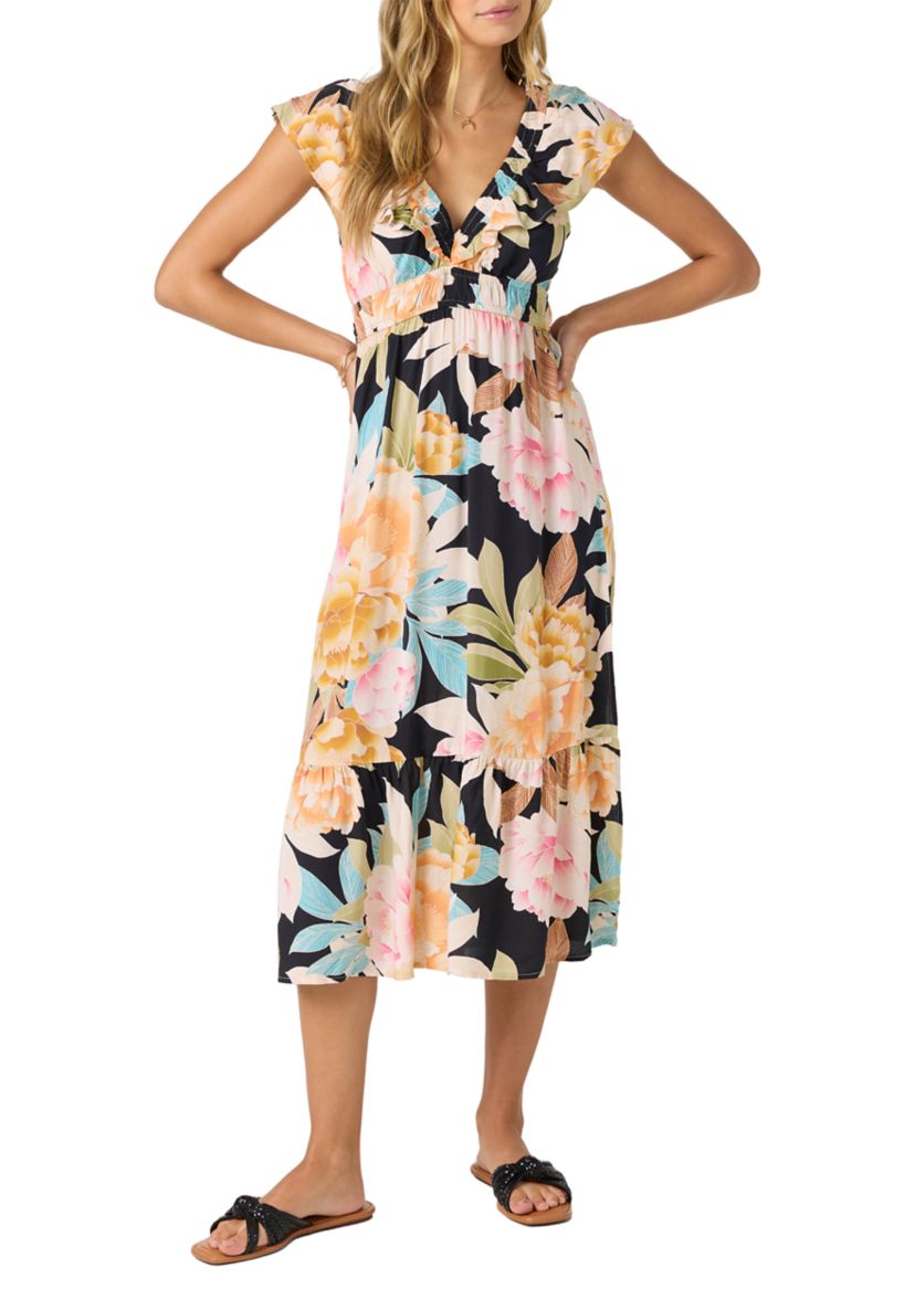 Womens Zetta Printed Midi Dress