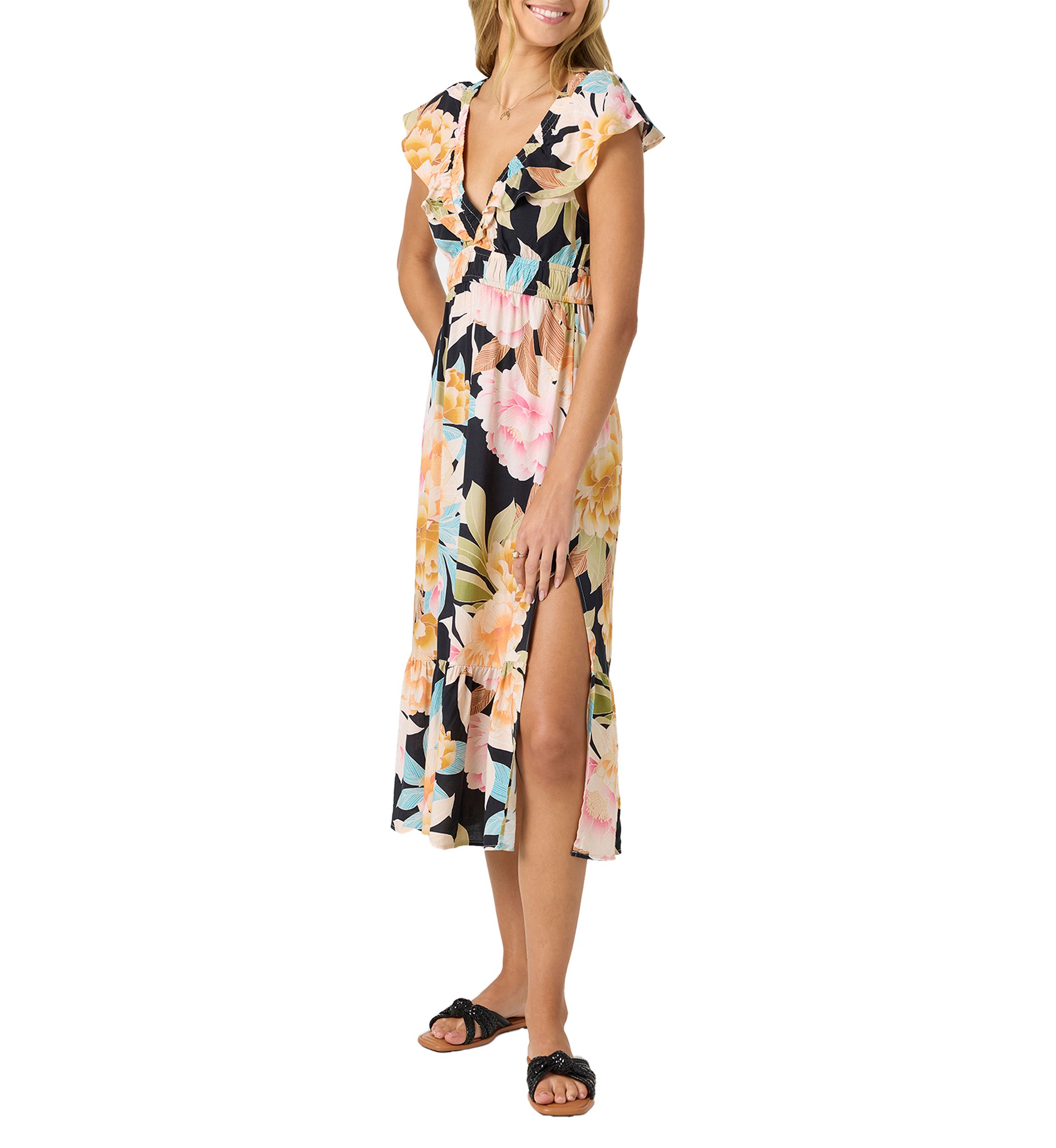 Womens Zetta Printed Midi Dress