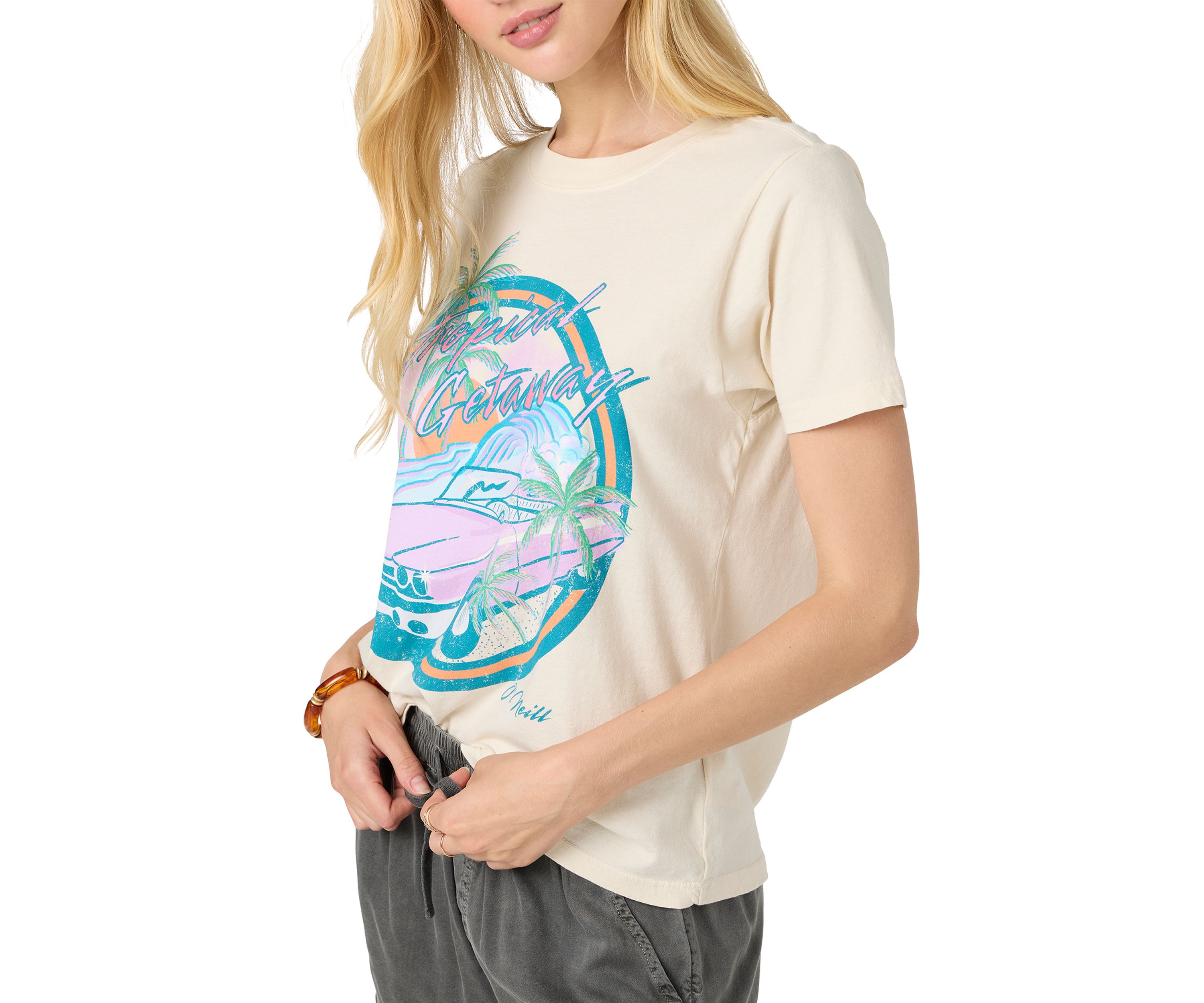 Womens Tropical Getaway Graphic T-Shirt