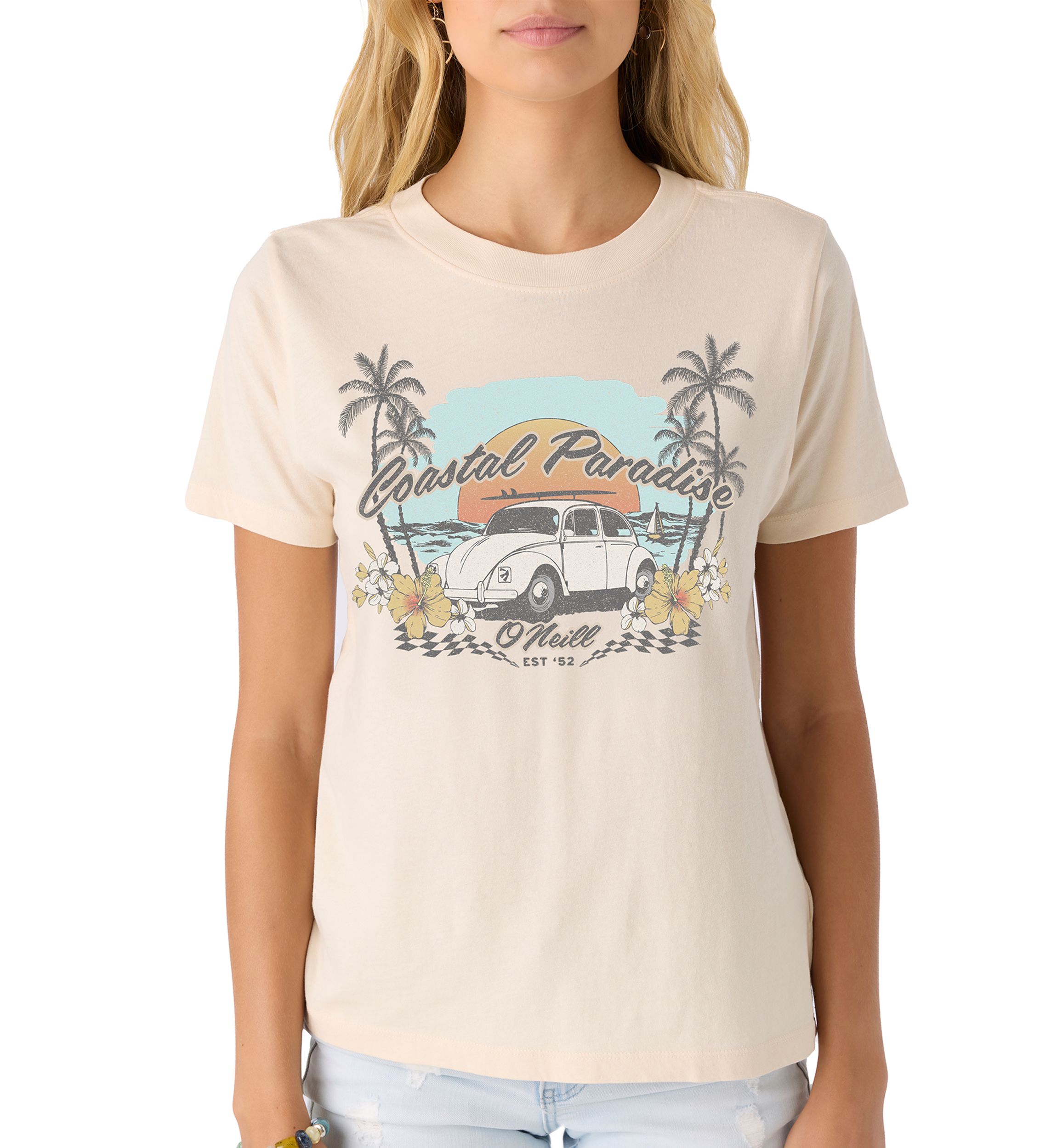 Womens Coastal Paradise Graphic T-Shirt 