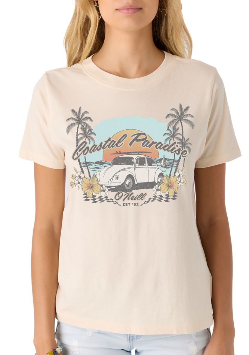 Womens Coastal Paradise Graphic T-Shirt 