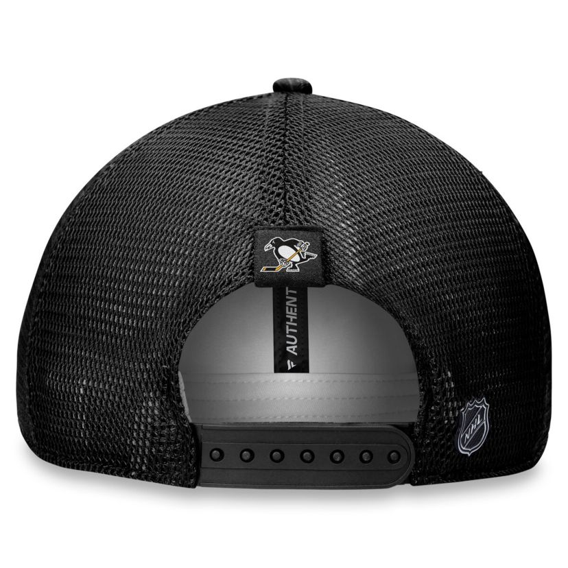 NHL Fanatics Pittsburgh Penguins Authentic Pro Road Trucker Adjustable Hat
