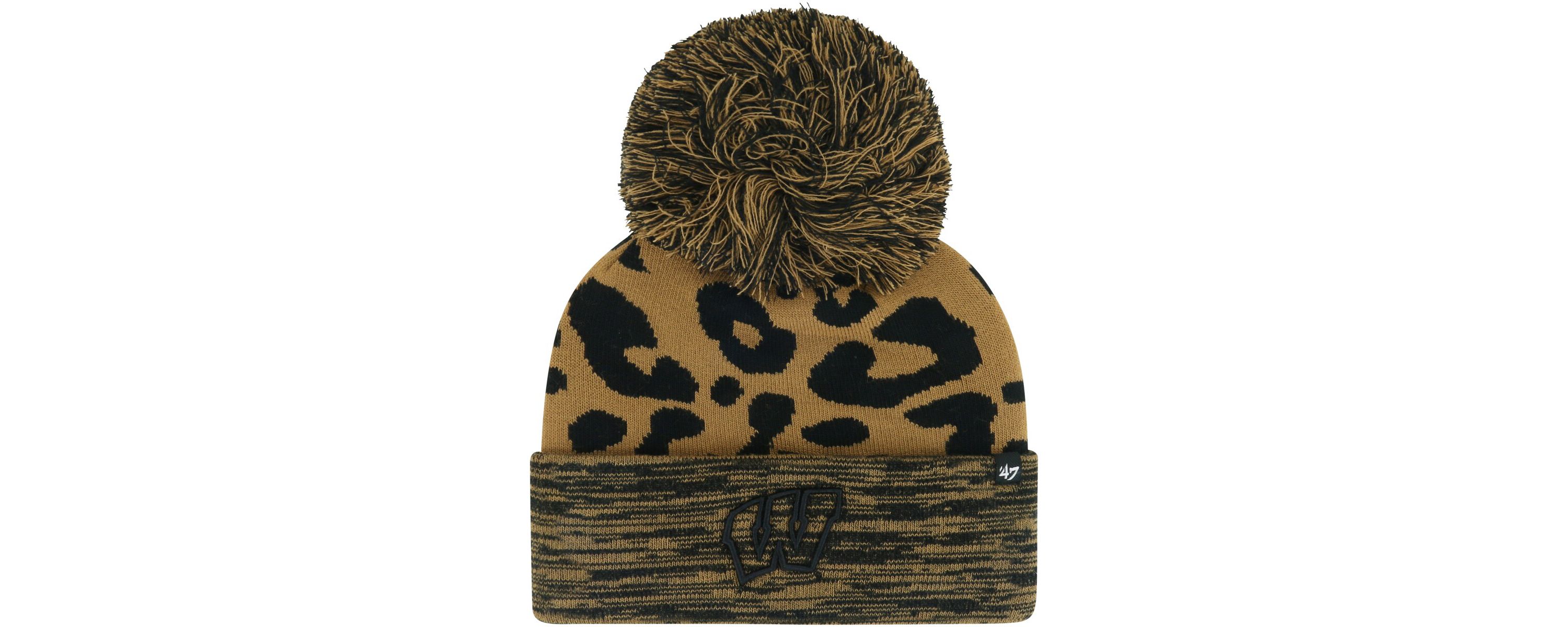 NCAA Wisconsin Badgers Rosette Cuffed Knit Hat with Pom