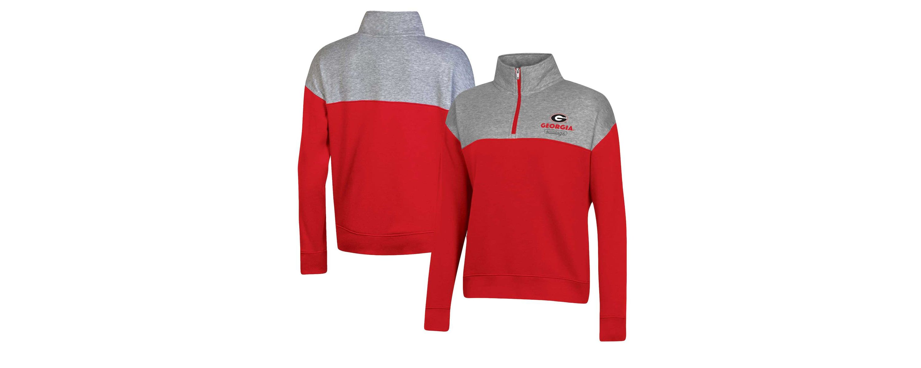 NCAA Georgia Bulldogs Color-Blocked Quarter-Zip Sweatshirt