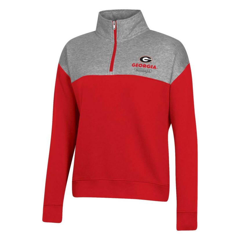 NCAA Georgia Bulldogs Color-Blocked Quarter-Zip Sweatshirt