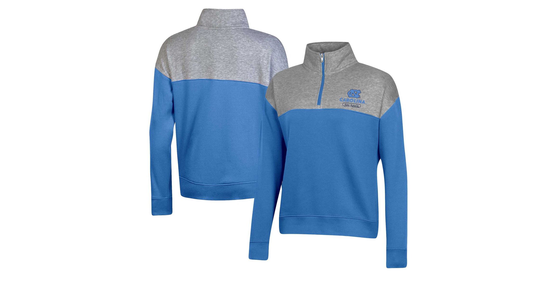 NCAA Carolina North Carolina Tar Heels Color-Blocked Quarter-Zip Sweatshirt