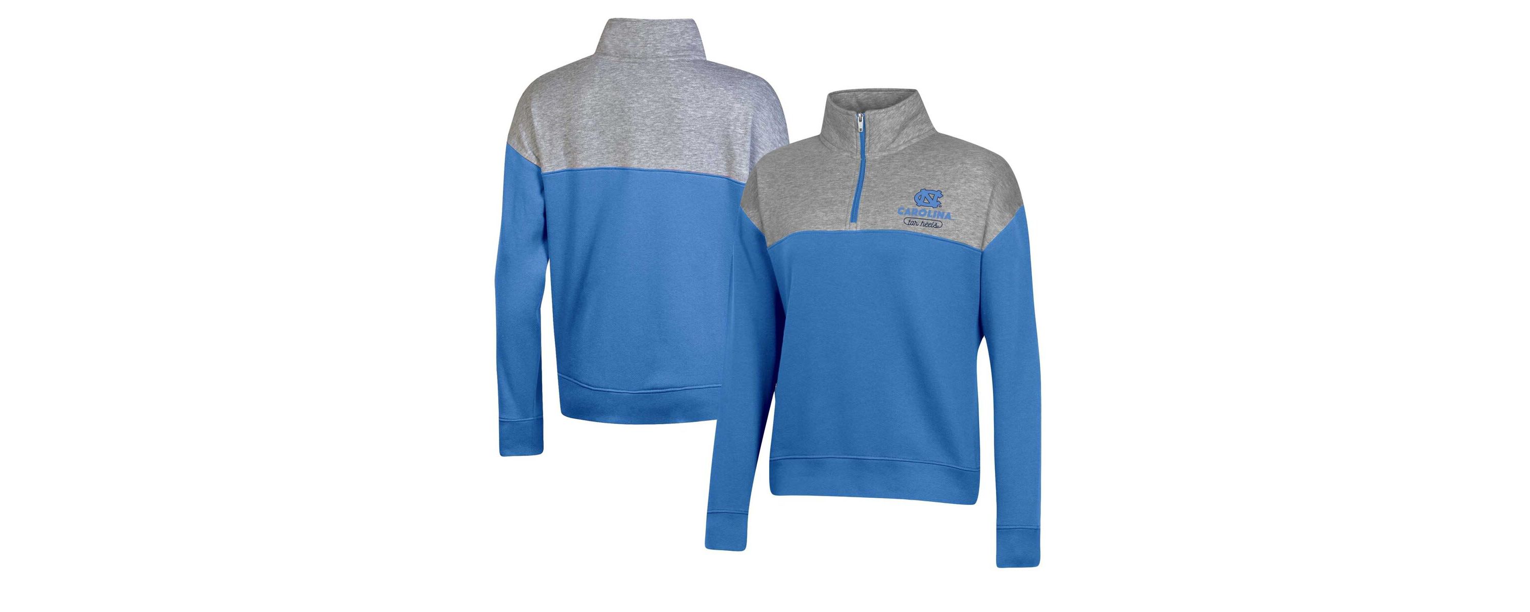 NCAA Carolina North Carolina Tar Heels Color-Blocked Quarter-Zip Sweatshirt