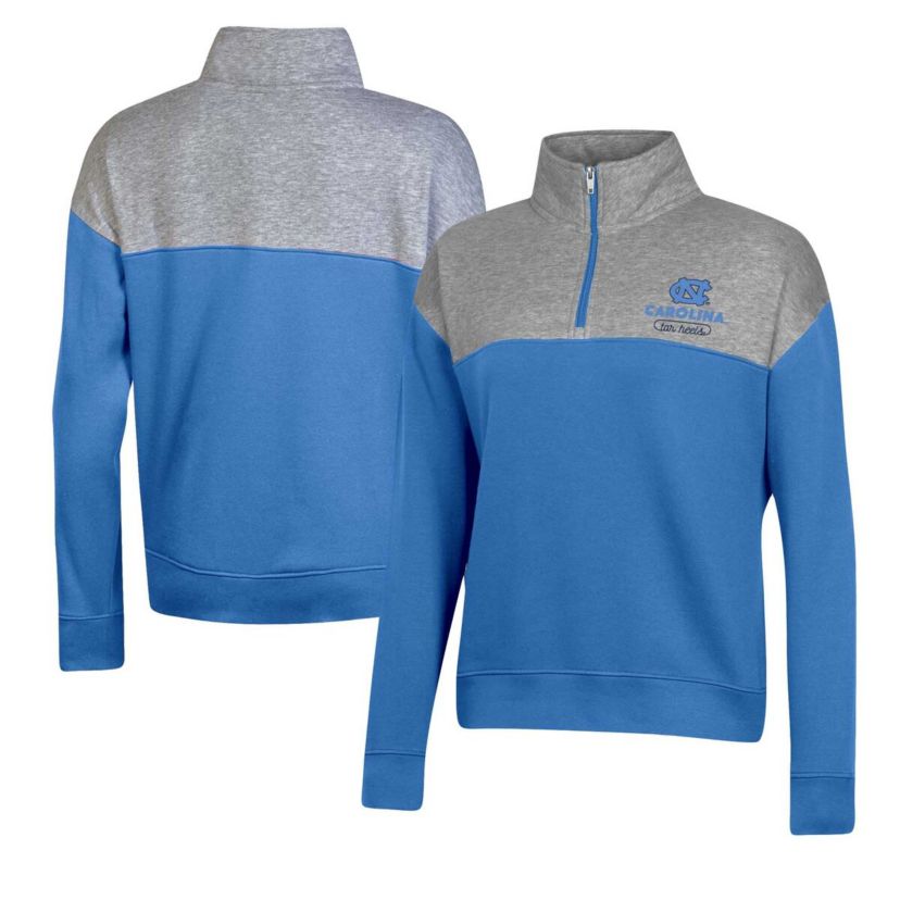 NCAA Carolina North Carolina Tar Heels Color-Blocked Quarter-Zip Sweatshirt
