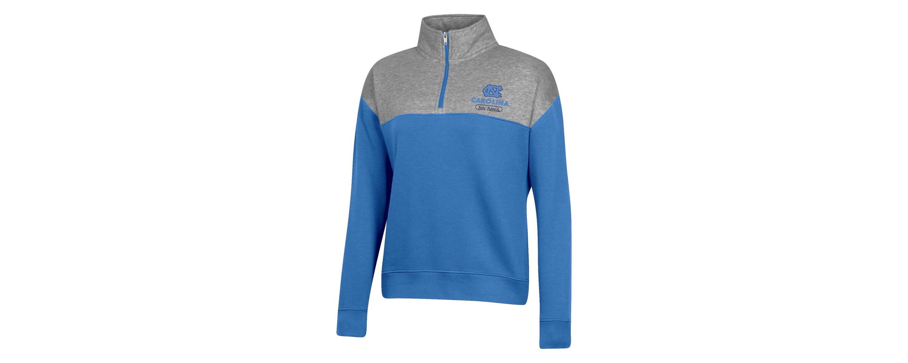 NCAA Carolina North Carolina Tar Heels Color-Blocked Quarter-Zip Sweatshirt