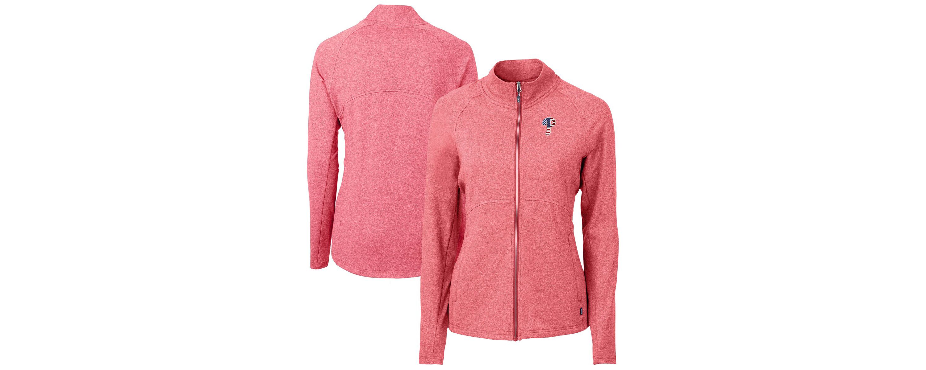 MLB Heather Philadelphia Phillies Adapt Eco Knit Heather Recycled Full-Zip Top