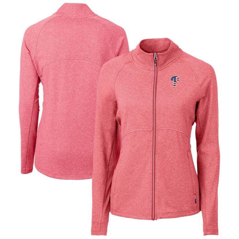 MLB Heather Philadelphia Phillies Adapt Eco Knit Heather Recycled Full-Zip Top