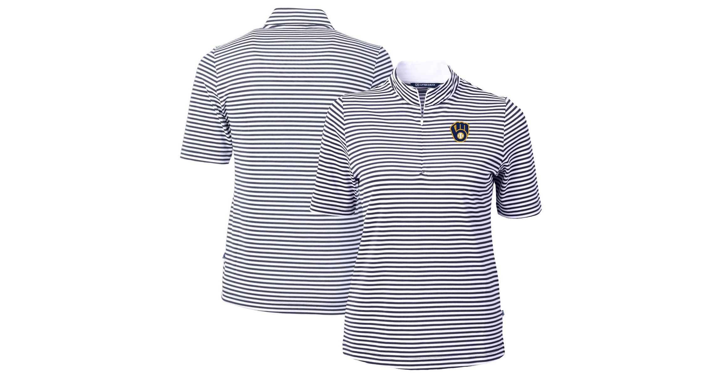 MLB Milwaukee Brewers Virtue Eco Pique Stripe Top