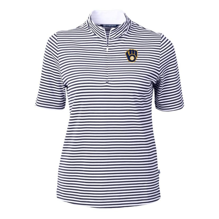 MLB Milwaukee Brewers Virtue Eco Pique Stripe Top