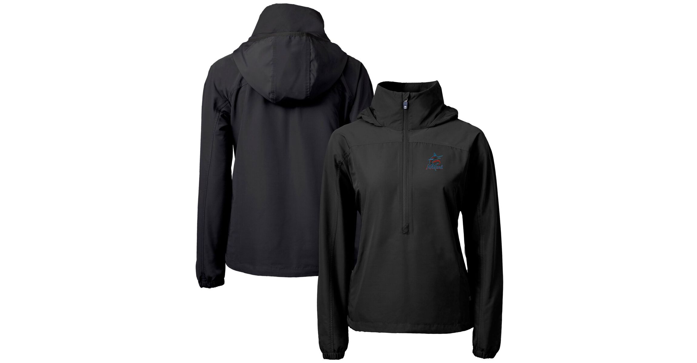 MLB Miami Marlins Charter Eco Recycled Half-Zip Anorak Jacket