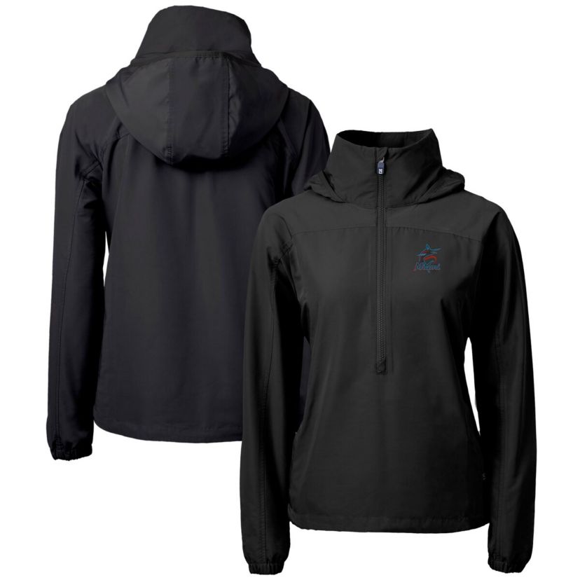 MLB Miami Marlins Charter Eco Recycled Half-Zip Anorak Jacket