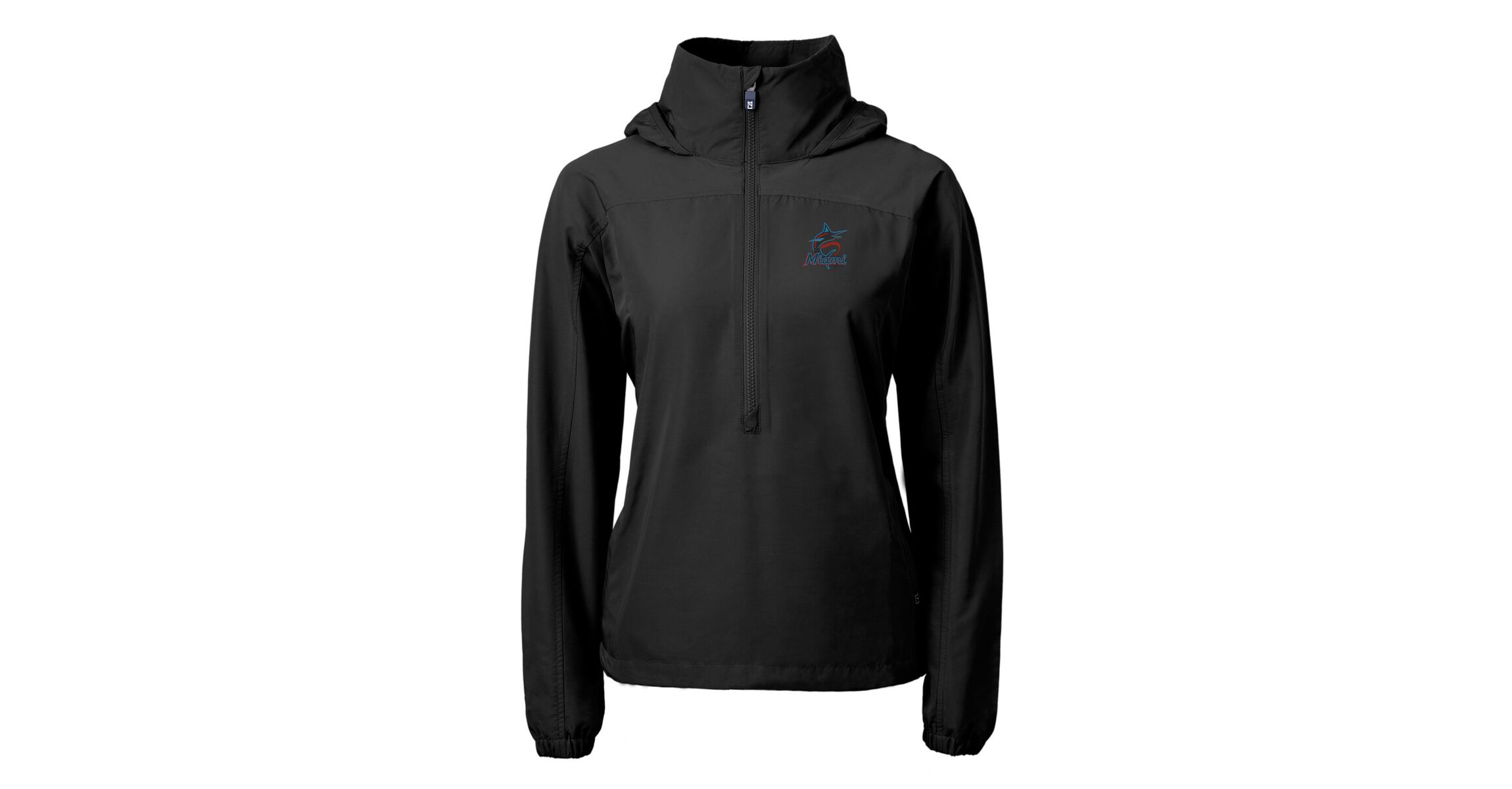 MLB Miami Marlins Charter Eco Recycled Half-Zip Anorak Jacket