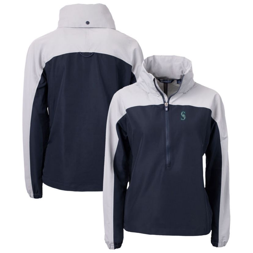 MLB Seattle Mariners Charter Eco Recycled Half-Zip Anorak Jacket